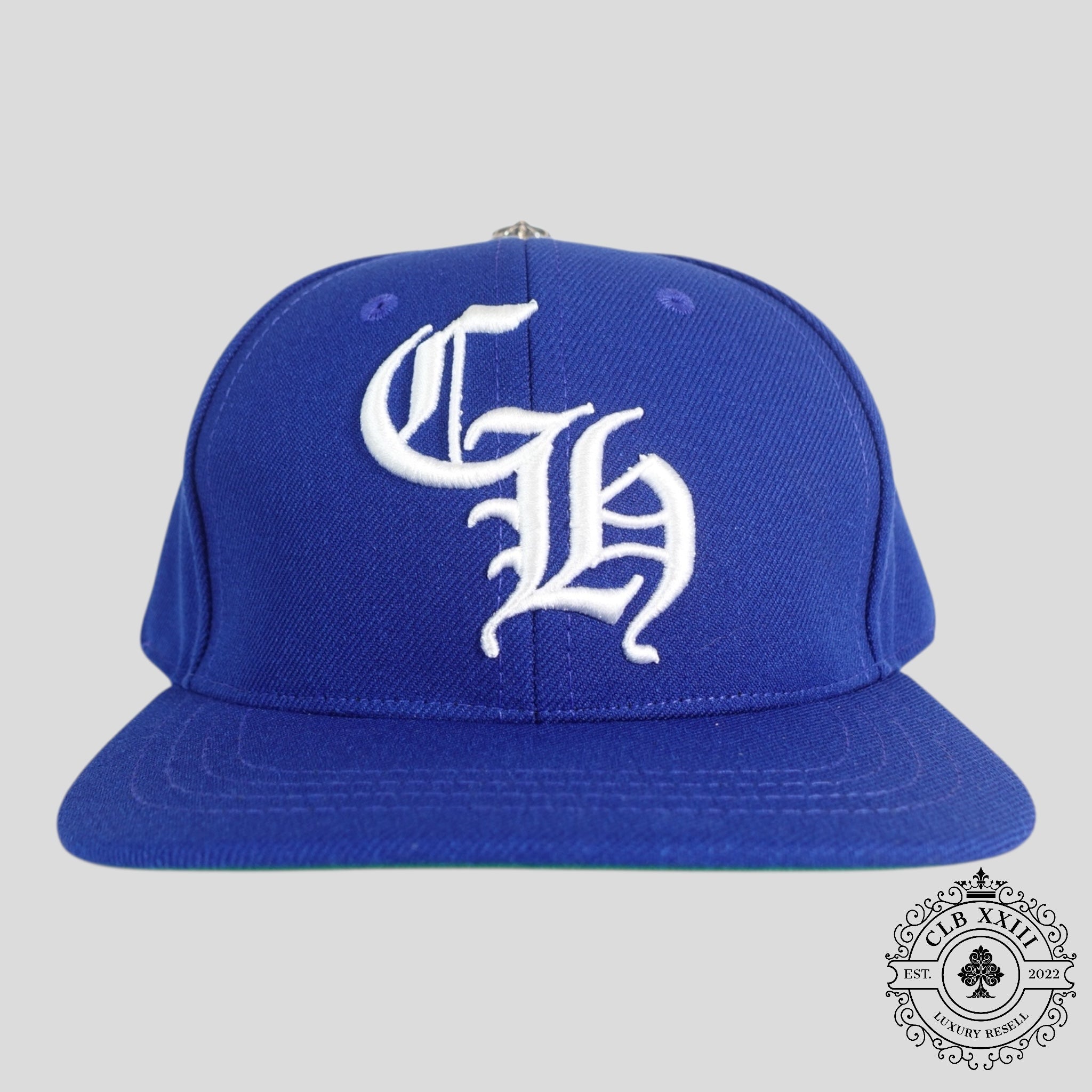 Casquette brodée Chrome Hearts CH Bleue