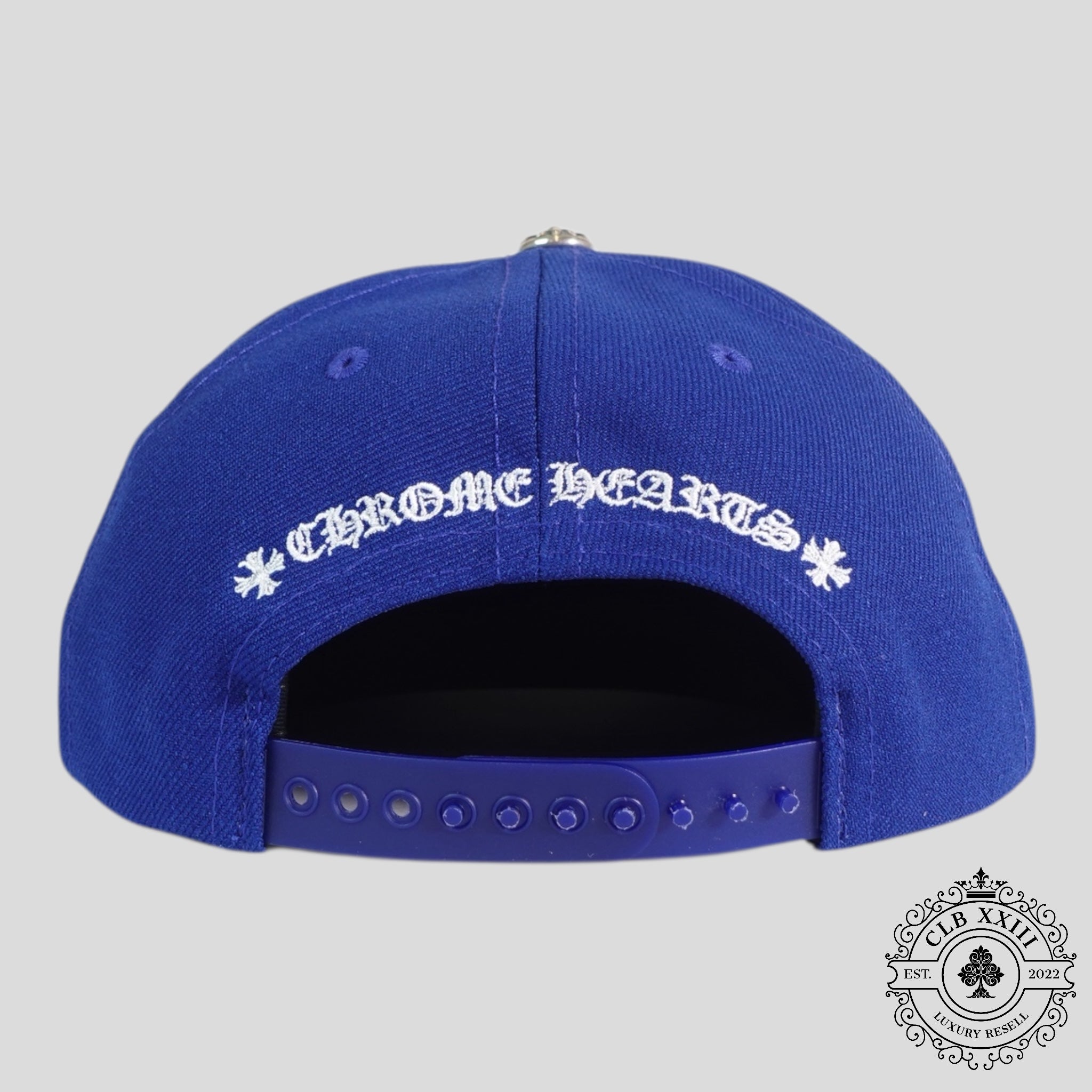 Casquette brodée Chrome Hearts CH Bleue