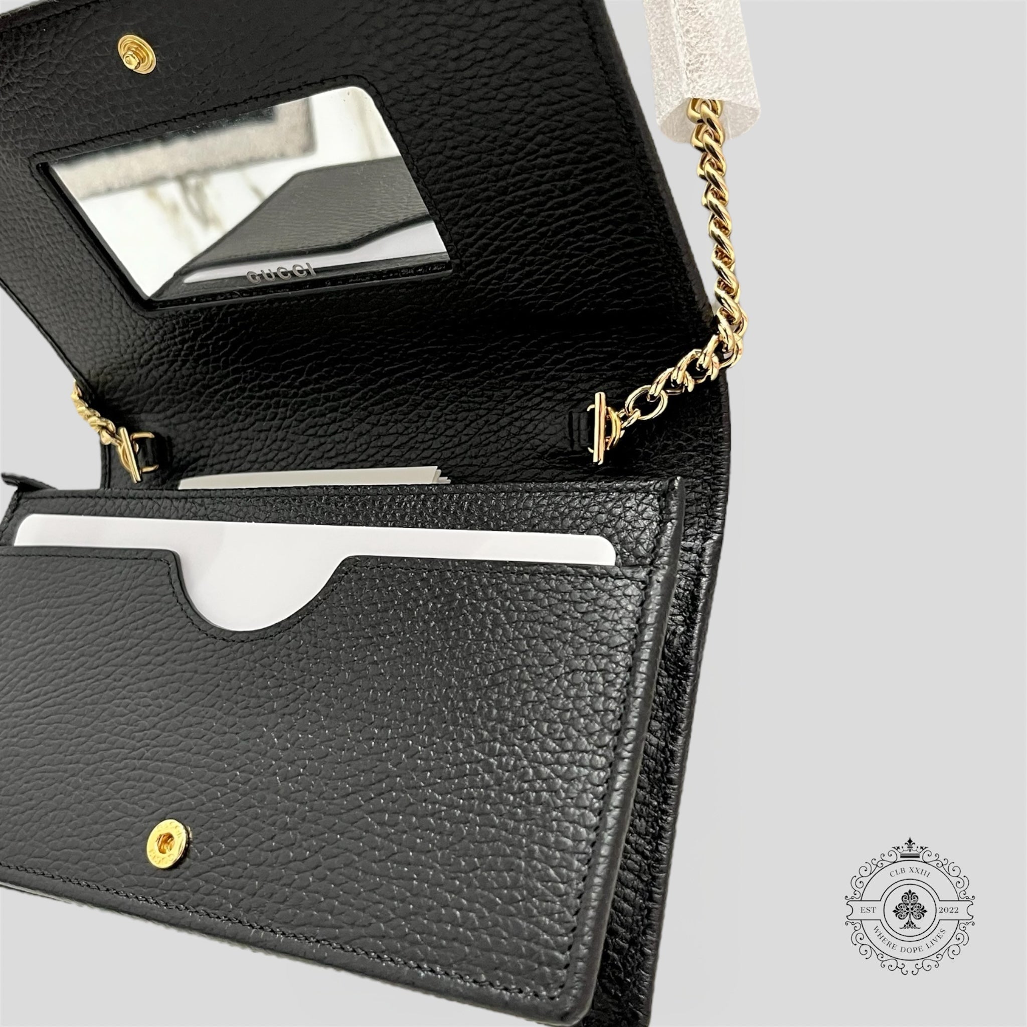 Portefeuille Gucci GG Marmont en cuir noir