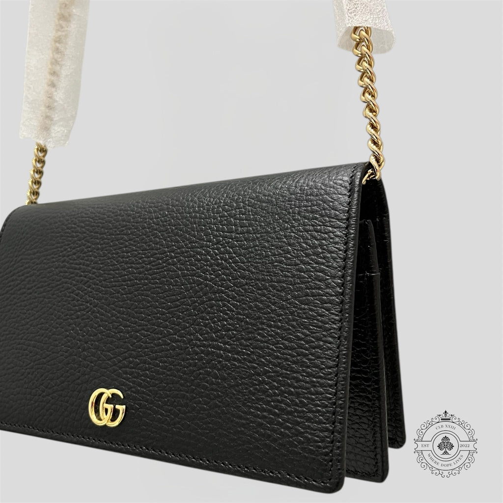 Portefeuille Gucci GG Marmont en cuir noir