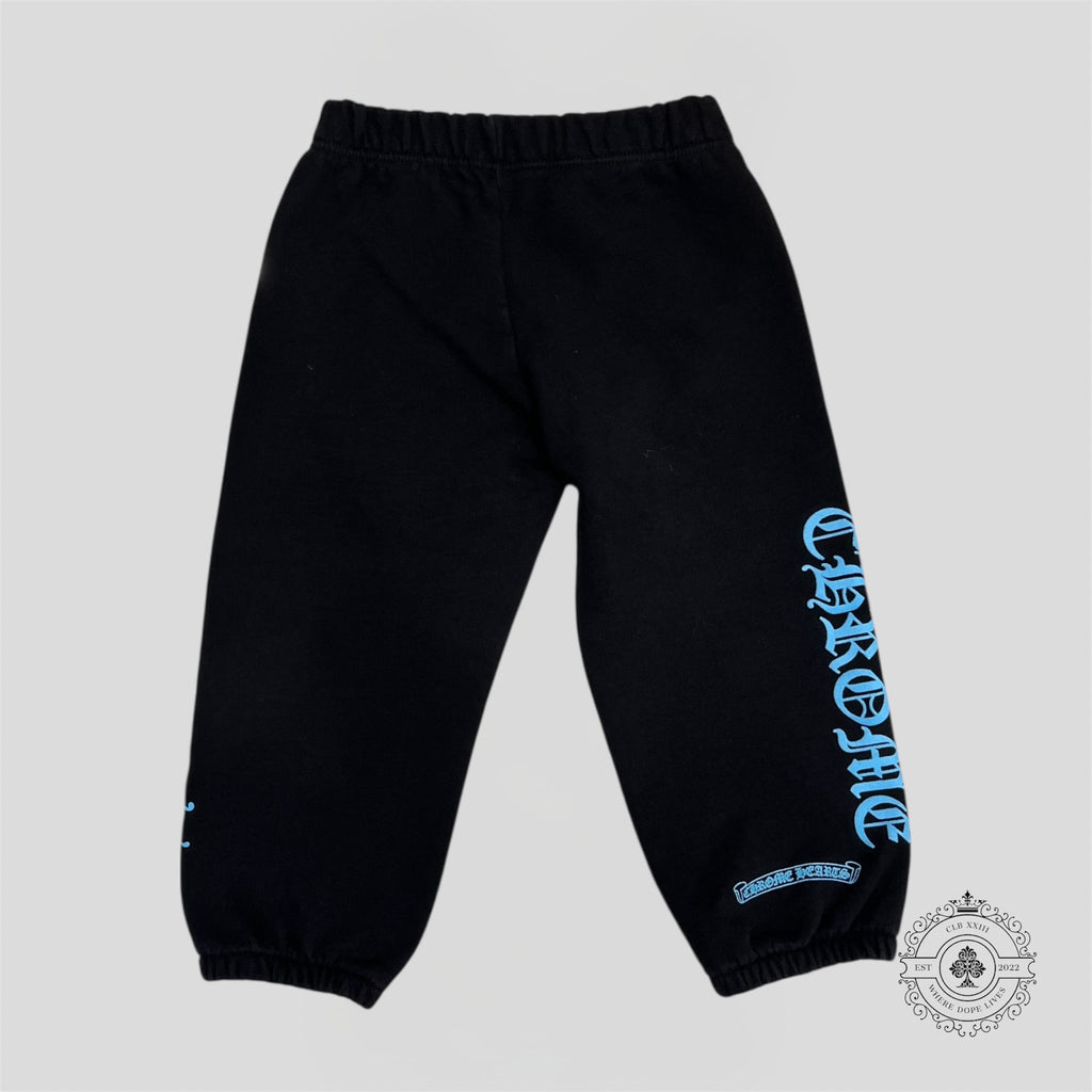 Pantalon de survêtement enfant Chrome Hearts Scroll Logo Noir/Bleu
