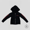 Sweat à capuche zippé enfant Chrome Hearts Scroll Logo Noir/Rouge