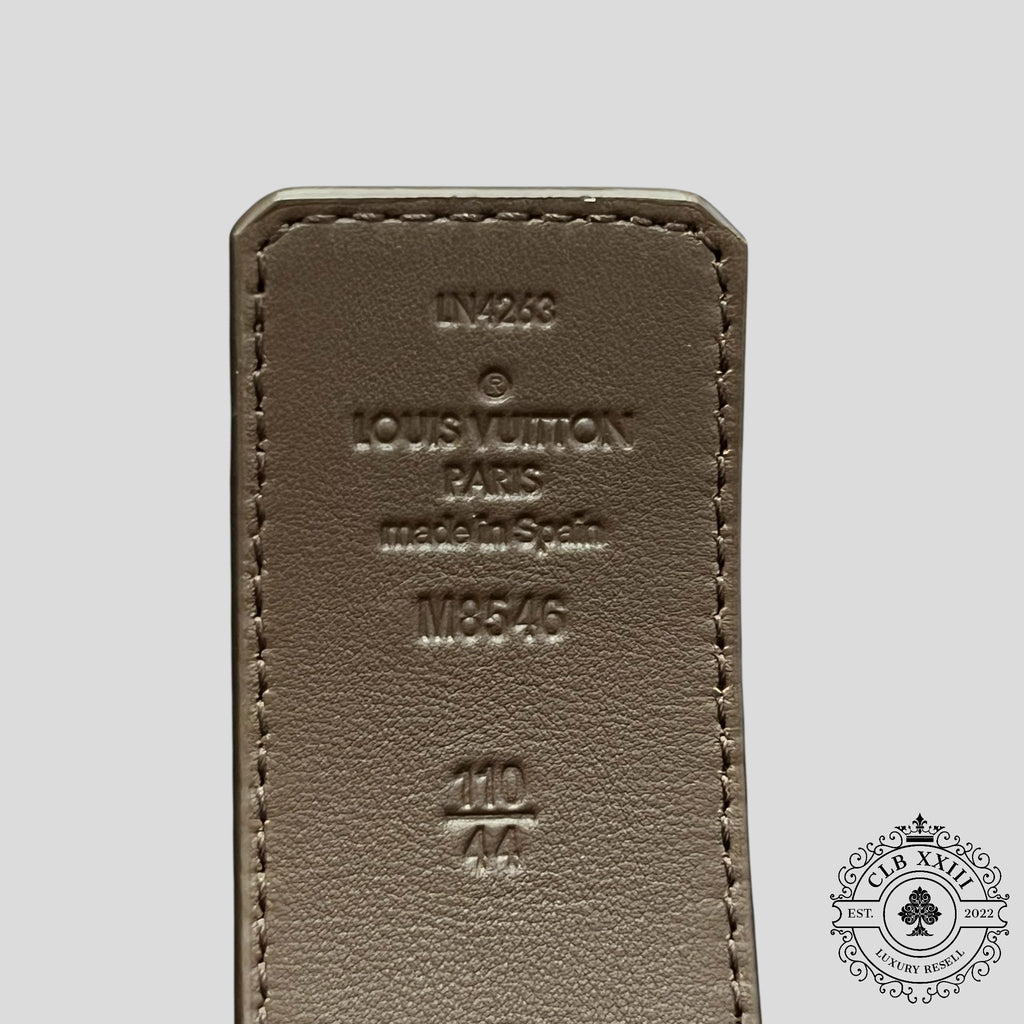 Ceinture réversible Louis Vuitton LV Initiales Damier 40 mm jaune et marron
