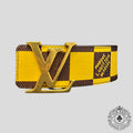 Ceinture réversible Louis Vuitton LV Initiales Damier 40 mm jaune et marron