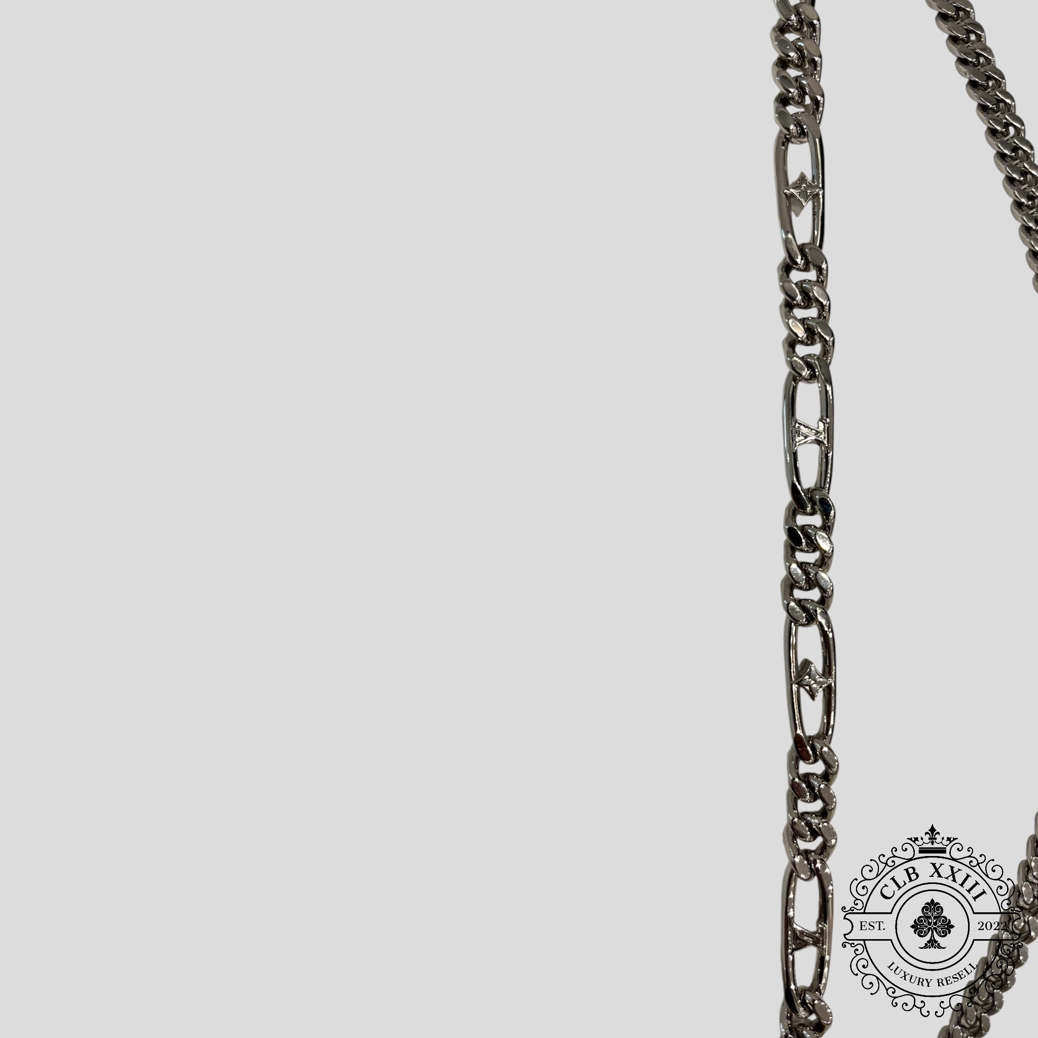 Chaîne de portefeuille Louis Vuitton LV en argent
