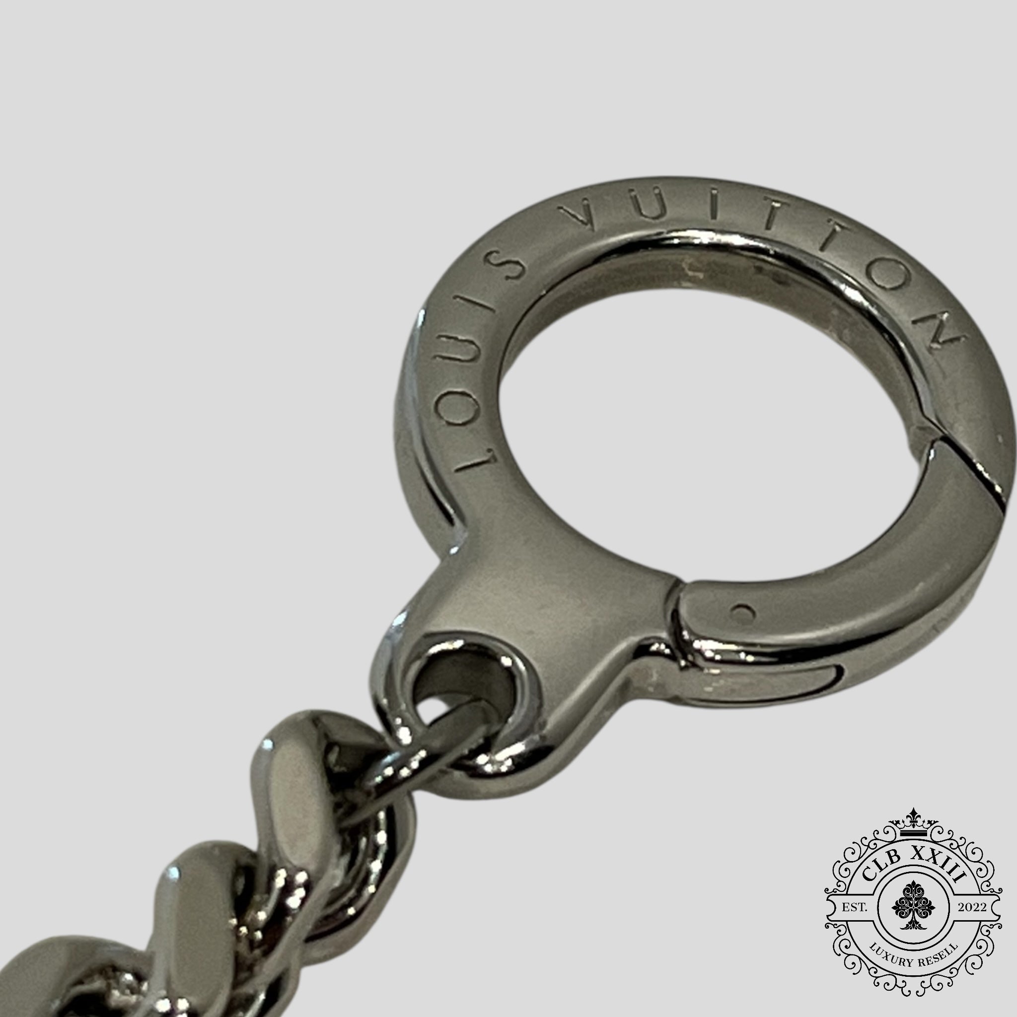 Chaîne de portefeuille Louis Vuitton LV en argent