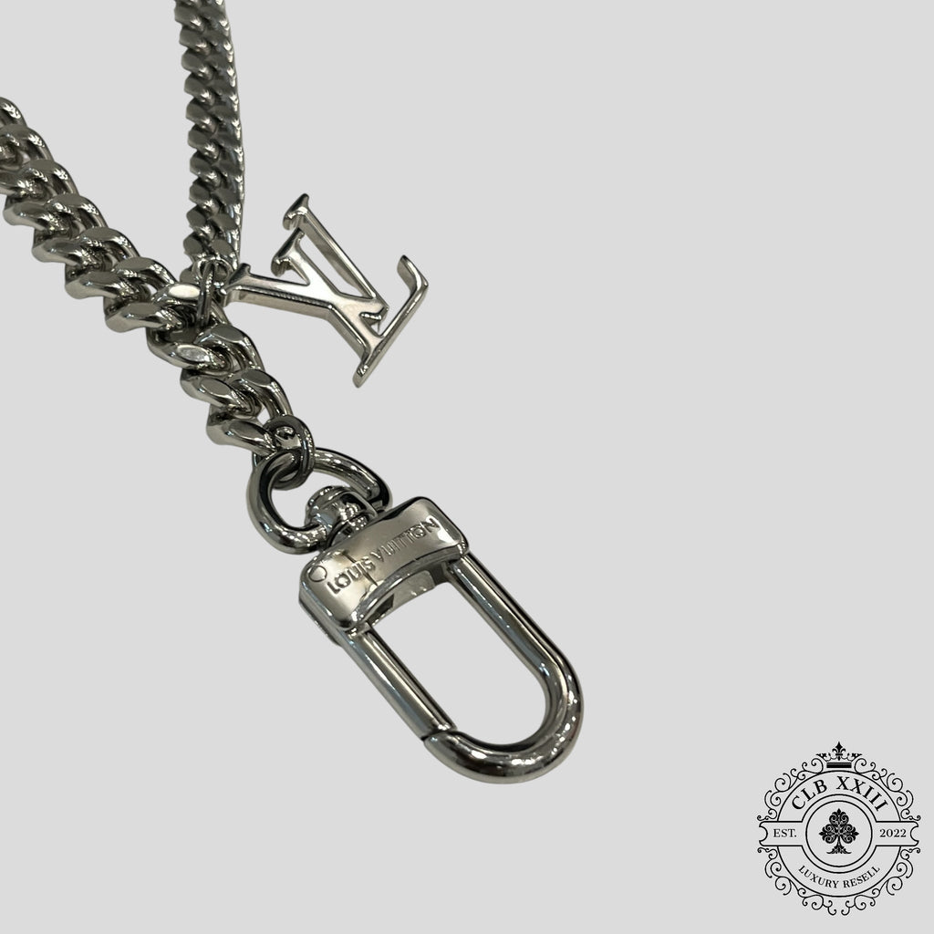 Chaîne de portefeuille Louis Vuitton LV en argent