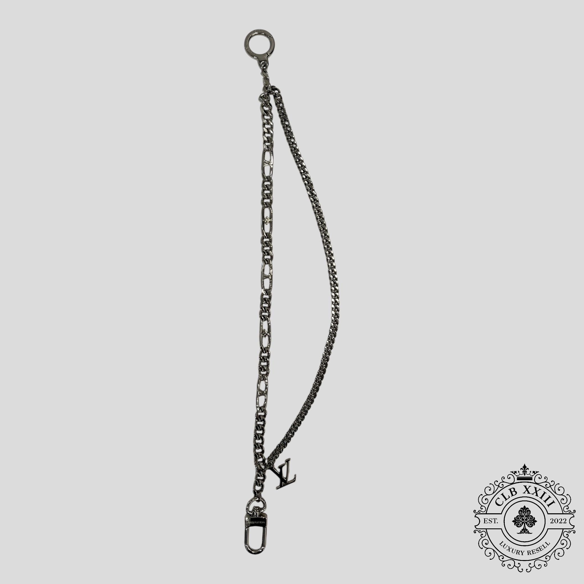 Chaîne de portefeuille Louis Vuitton LV en argent