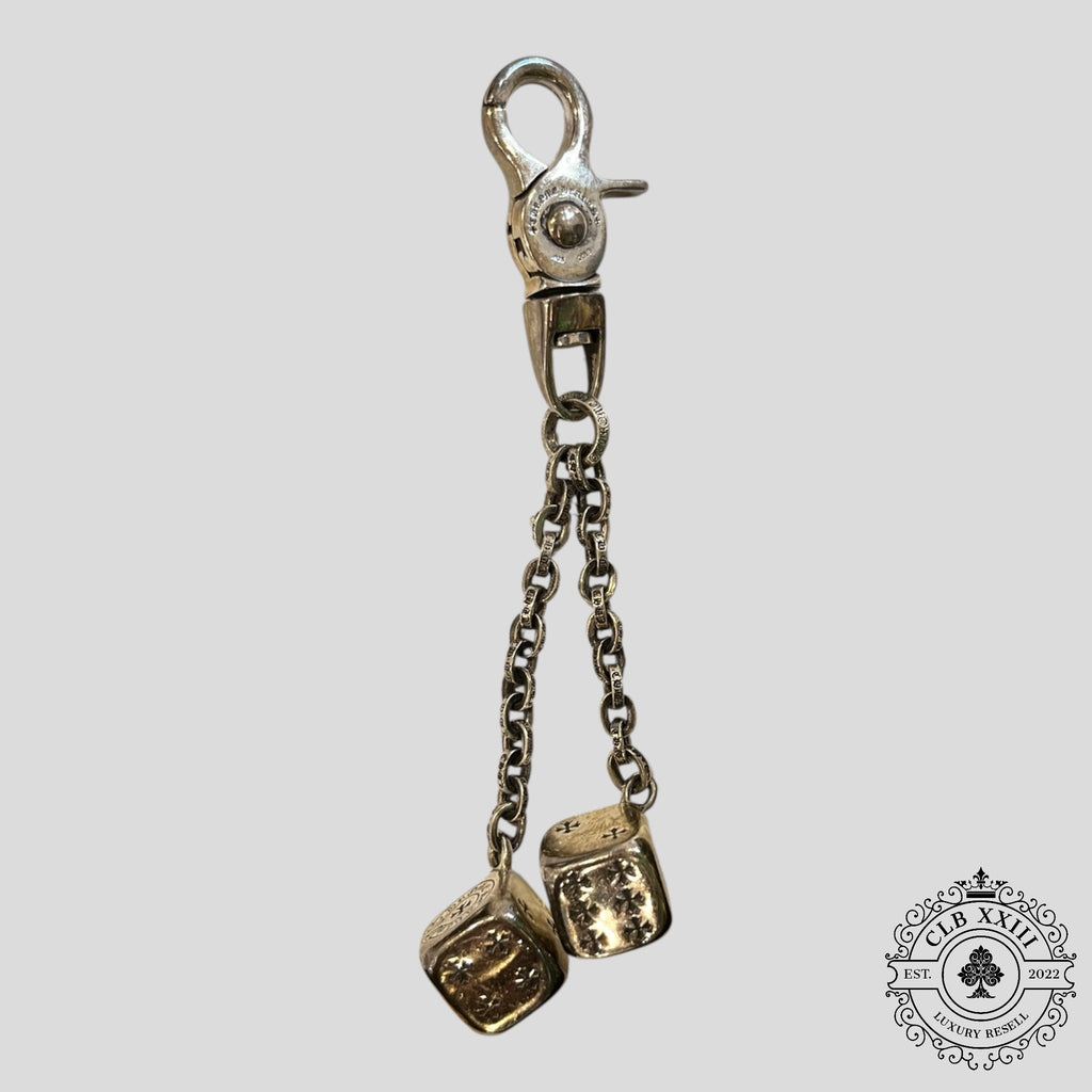 Porte-clés dés Chrome Hearts en argent