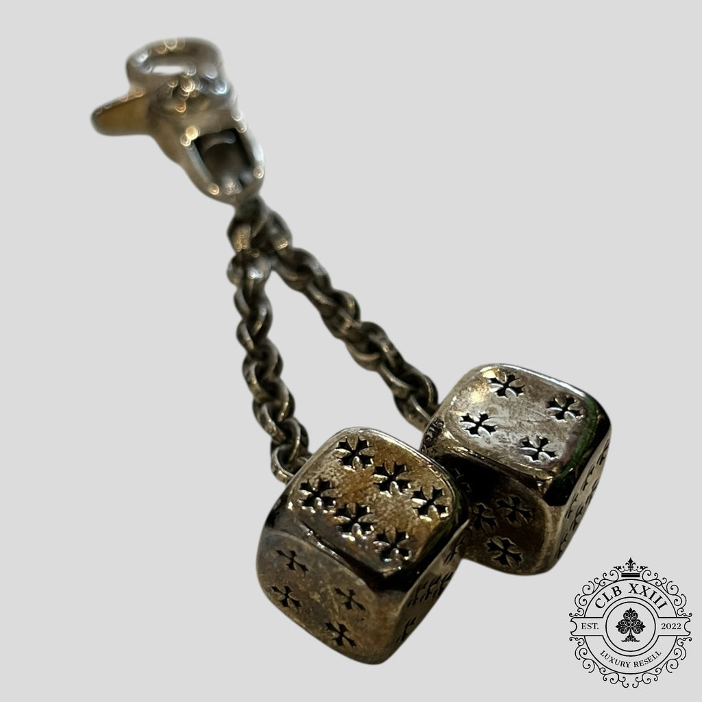 Porte-clés dés Chrome Hearts en argent