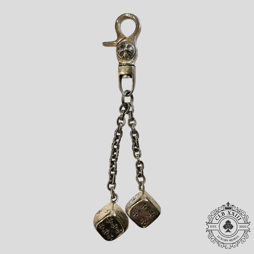 Porte-clés dés Chrome Hearts en argent