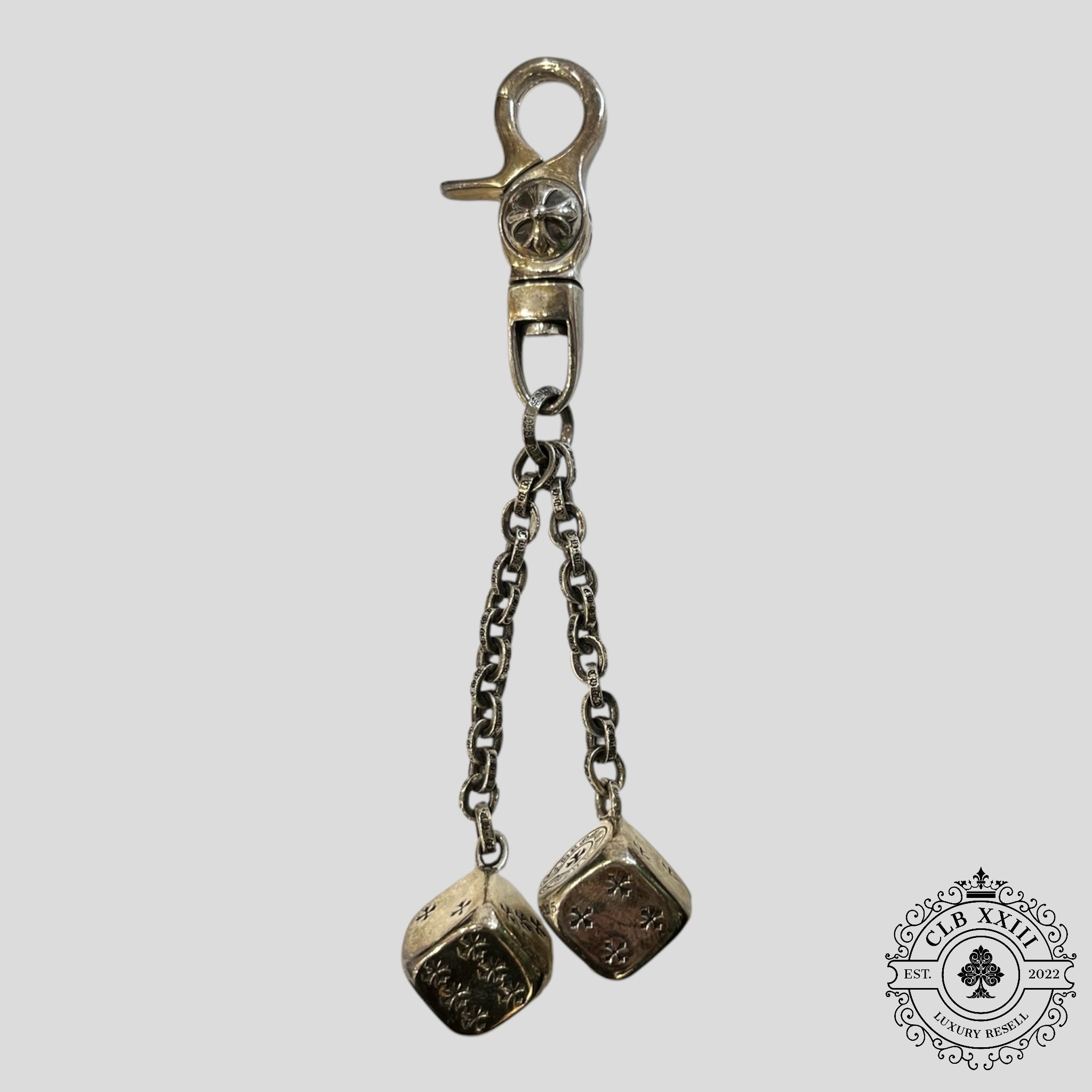 Porte-clés dés Chrome Hearts en argent