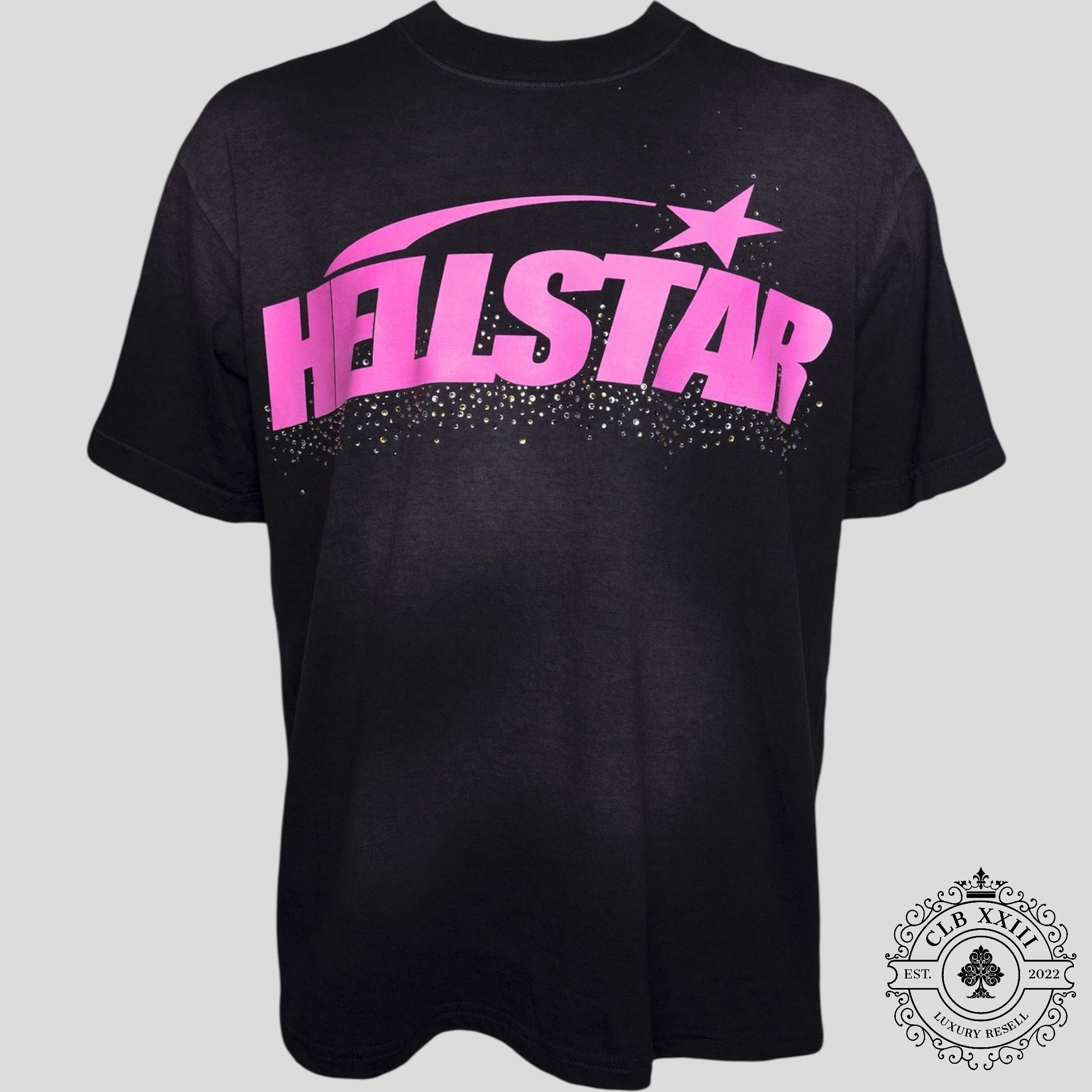 T-shirt Hellstar Classic avec logo en strass, couleur noir