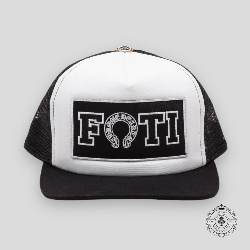 Casquette Trucker Chrome Hearts Foti Patch Blanc / Noir