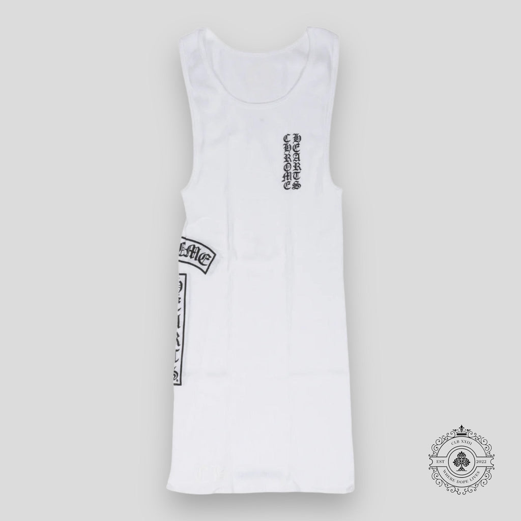 Débardeur Chrome Hearts Logo Vertical Blanc