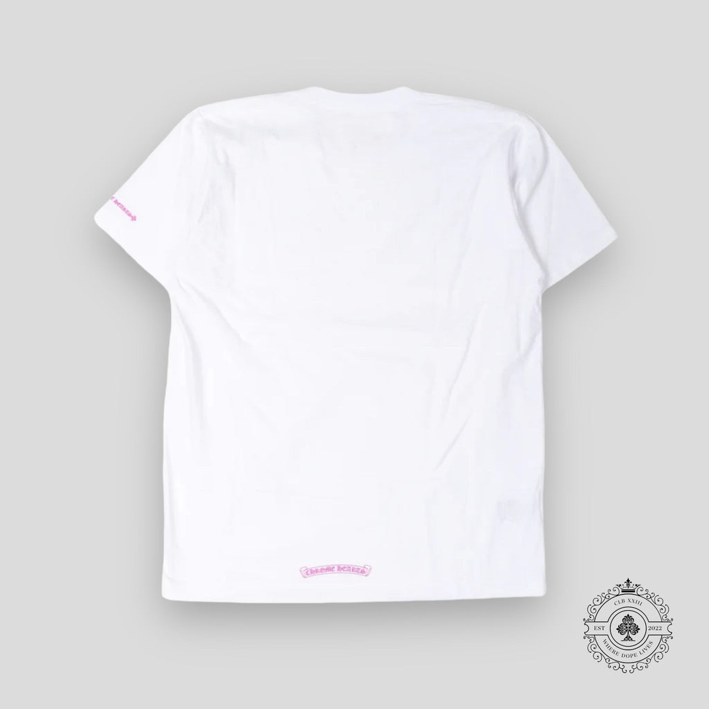 T-shirt à logo script Chrome Hearts violet pour le cou