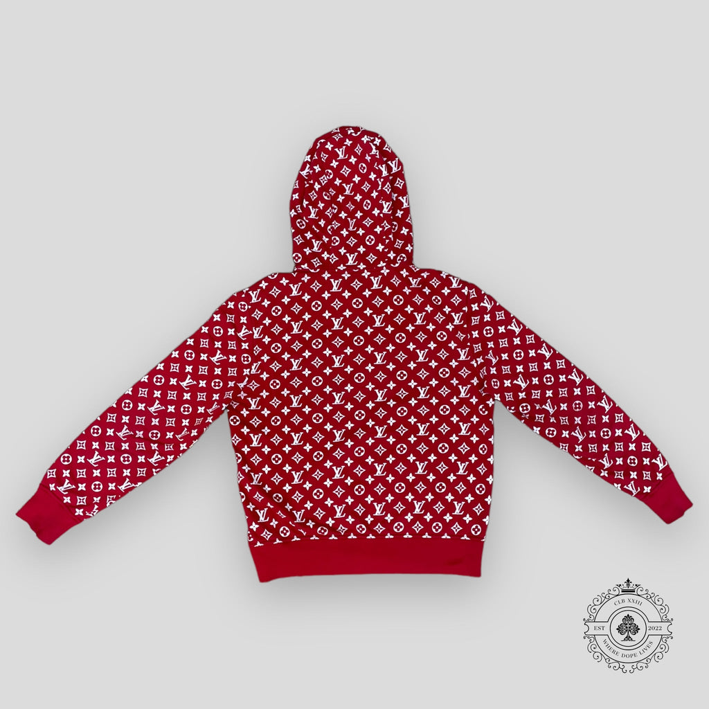 Sweat à capuche Louis Vuitton x Supreme avec logo carré