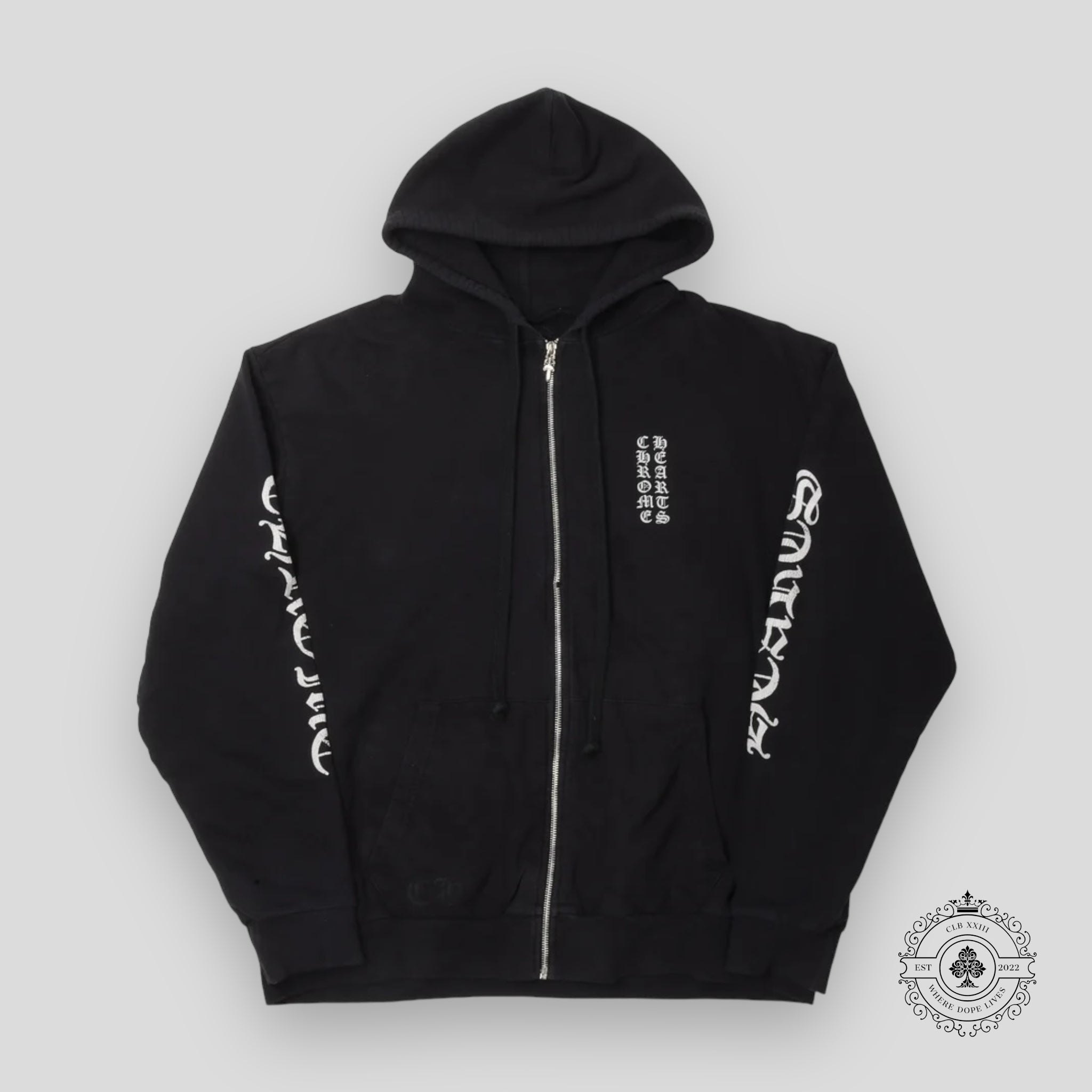 Sweat à capuche zippé à logo vertical Chrome Hearts