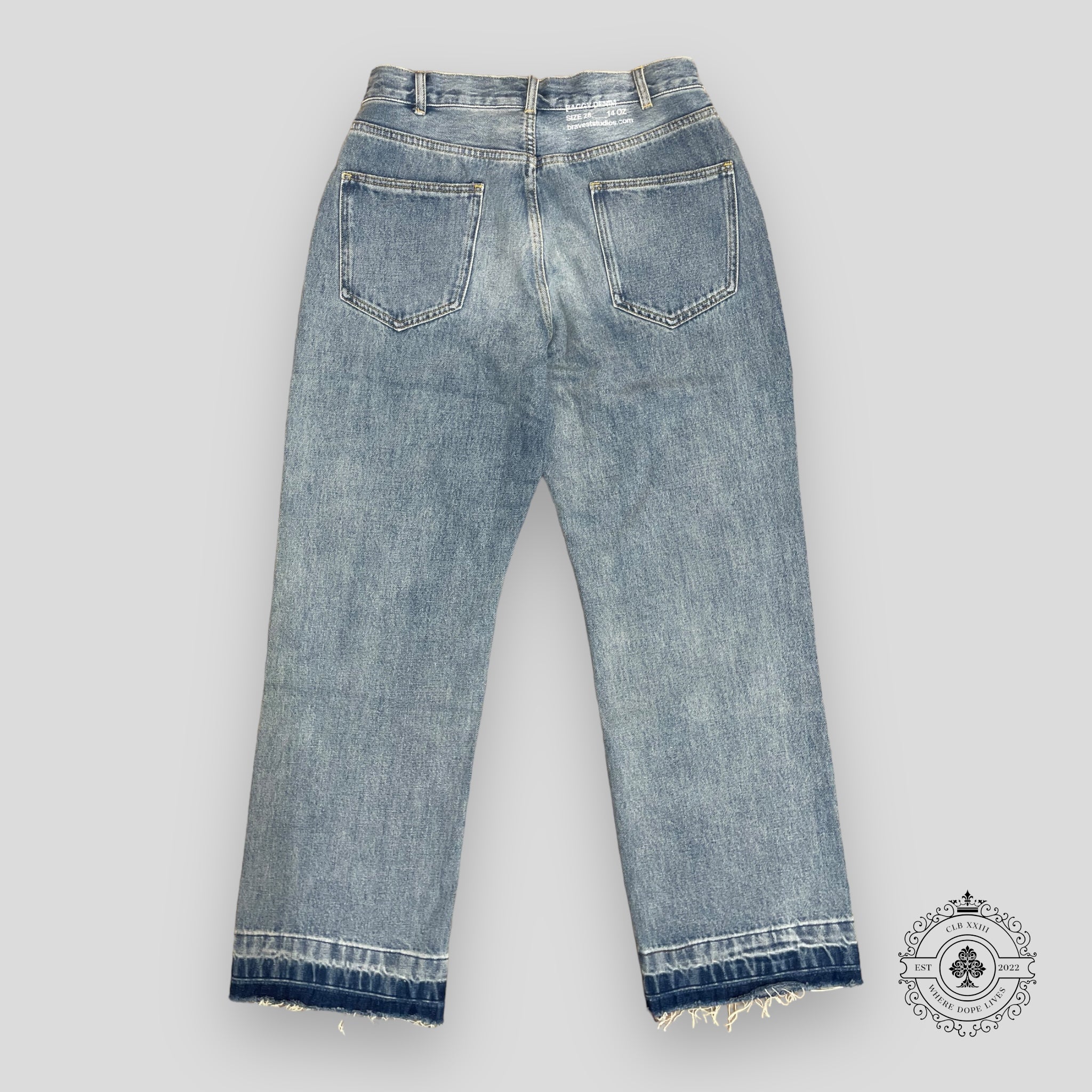 Jeans amples en denim délavé clair Bravest Studios
