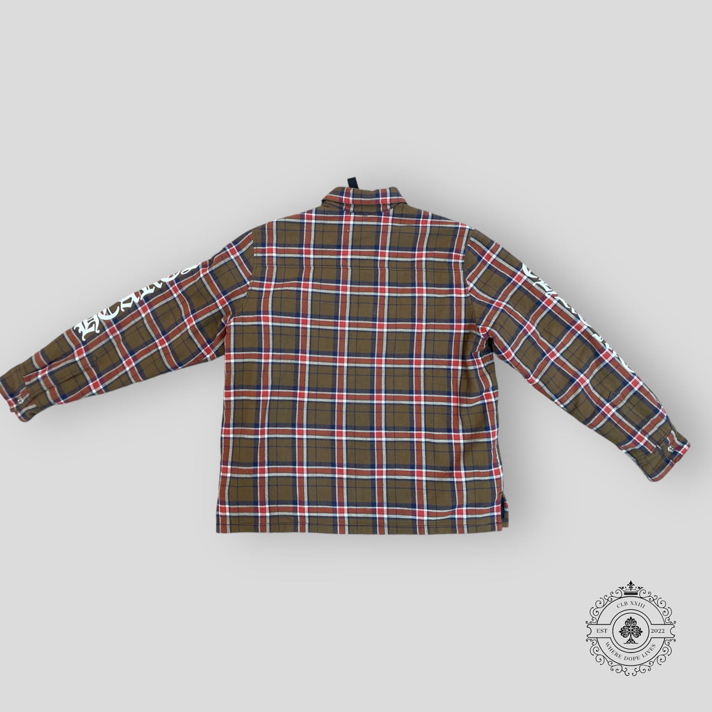 Chemise à carreaux matelassée Chrome Hearts marron - Occasion