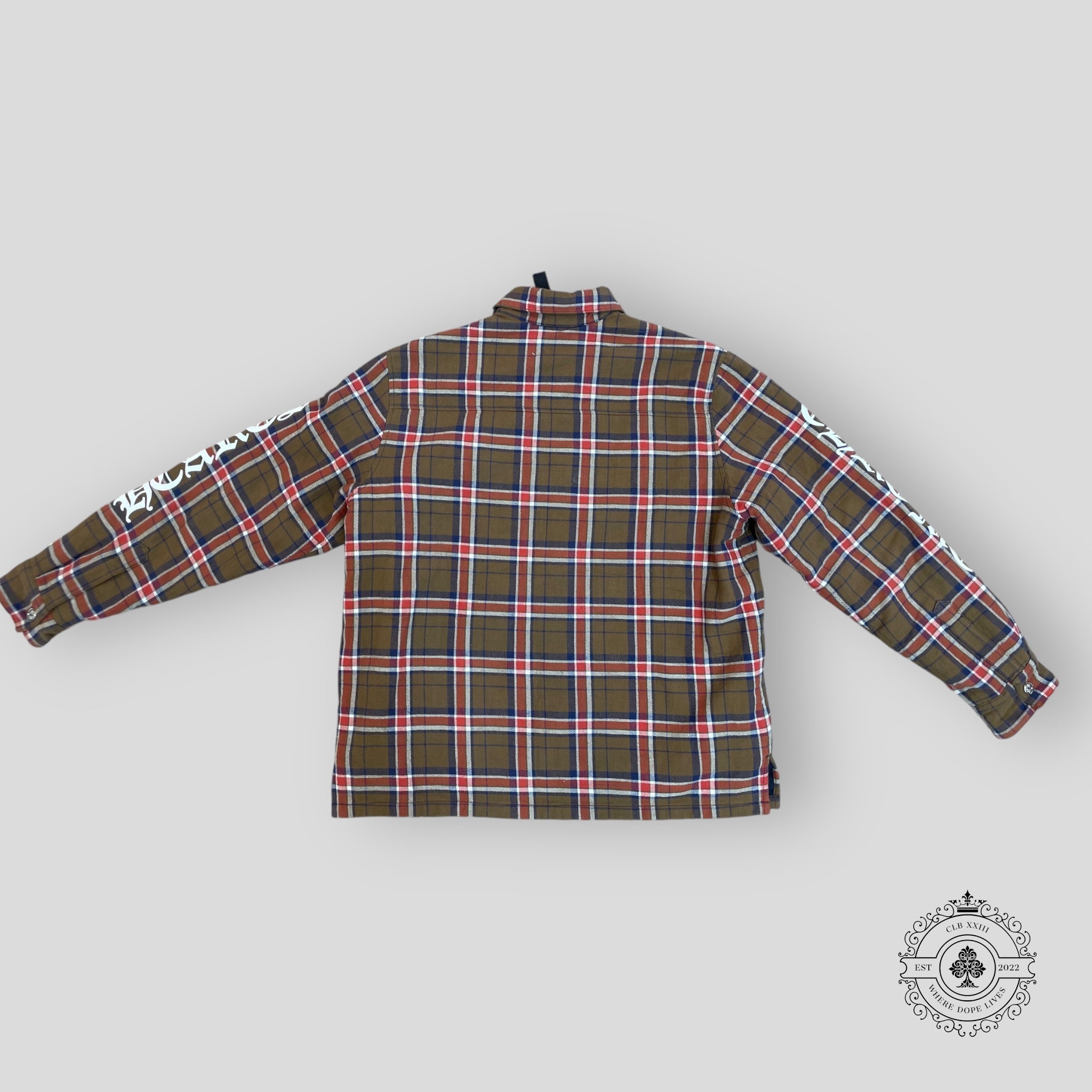 Chemise à carreaux matelassée Chrome Hearts marron - Occasion