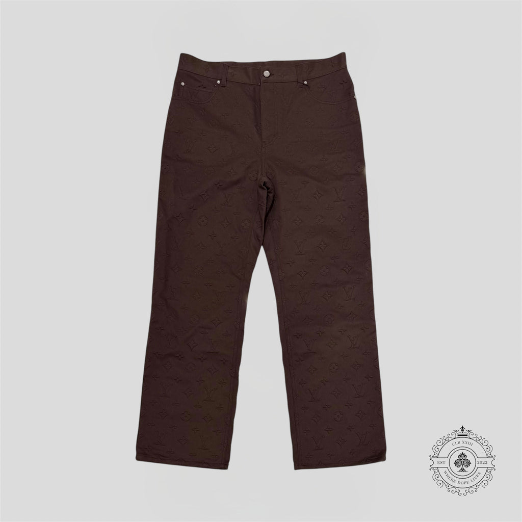 Pantalon Carpenter Louis Vuitton Monogram Gaufré Marron