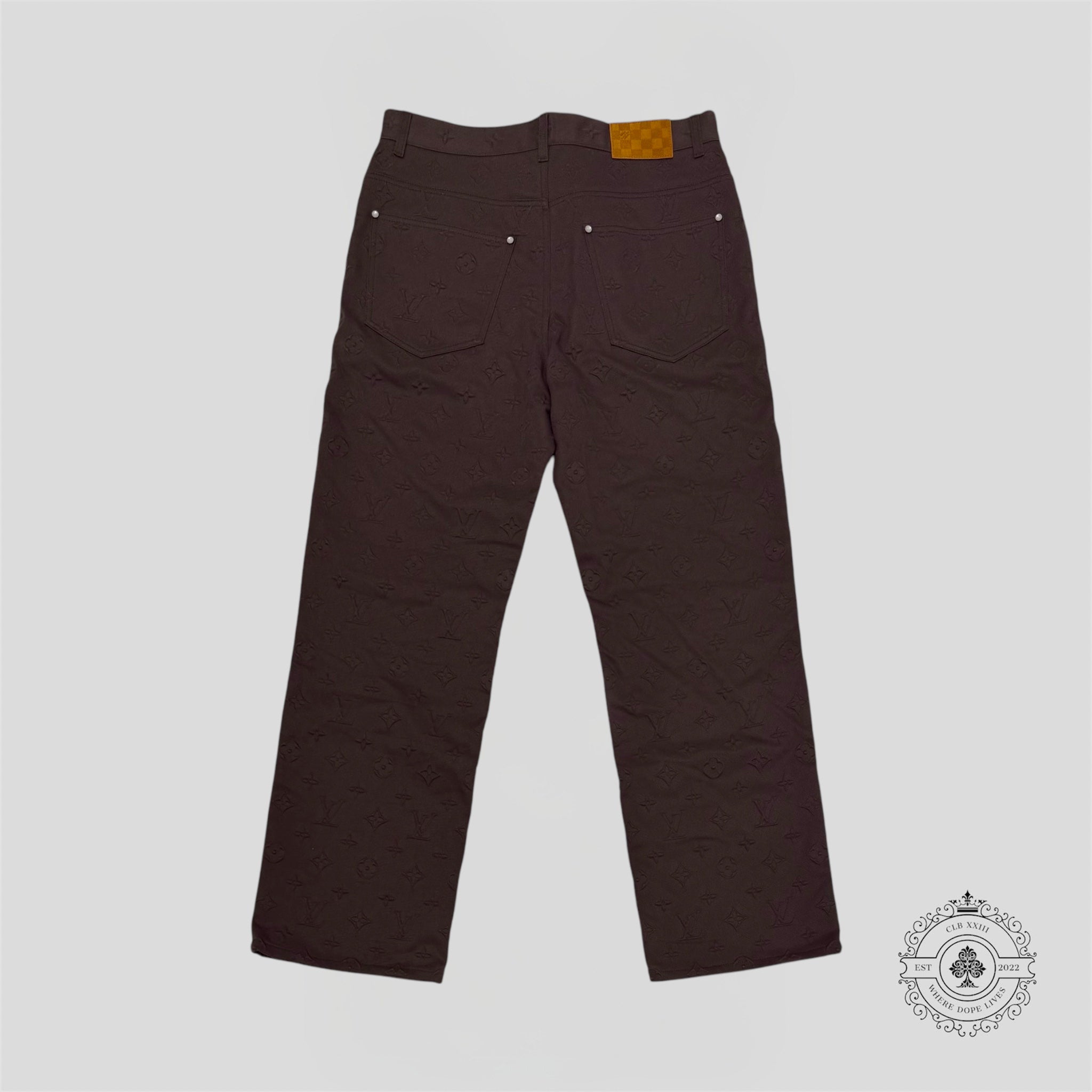 Pantalon Carpenter Louis Vuitton Monogram Gaufré Marron