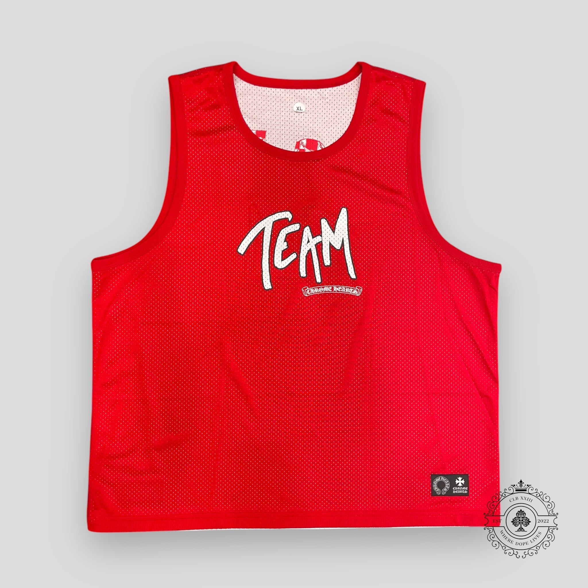Maillot réversible en maille Chrome Hearts Team 99 Rouge