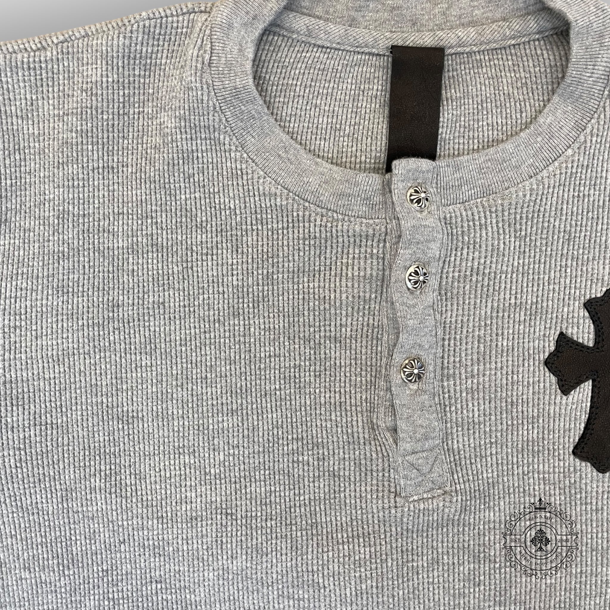 Pull thermique Chrome Hearts Paper Jam en gris chiné