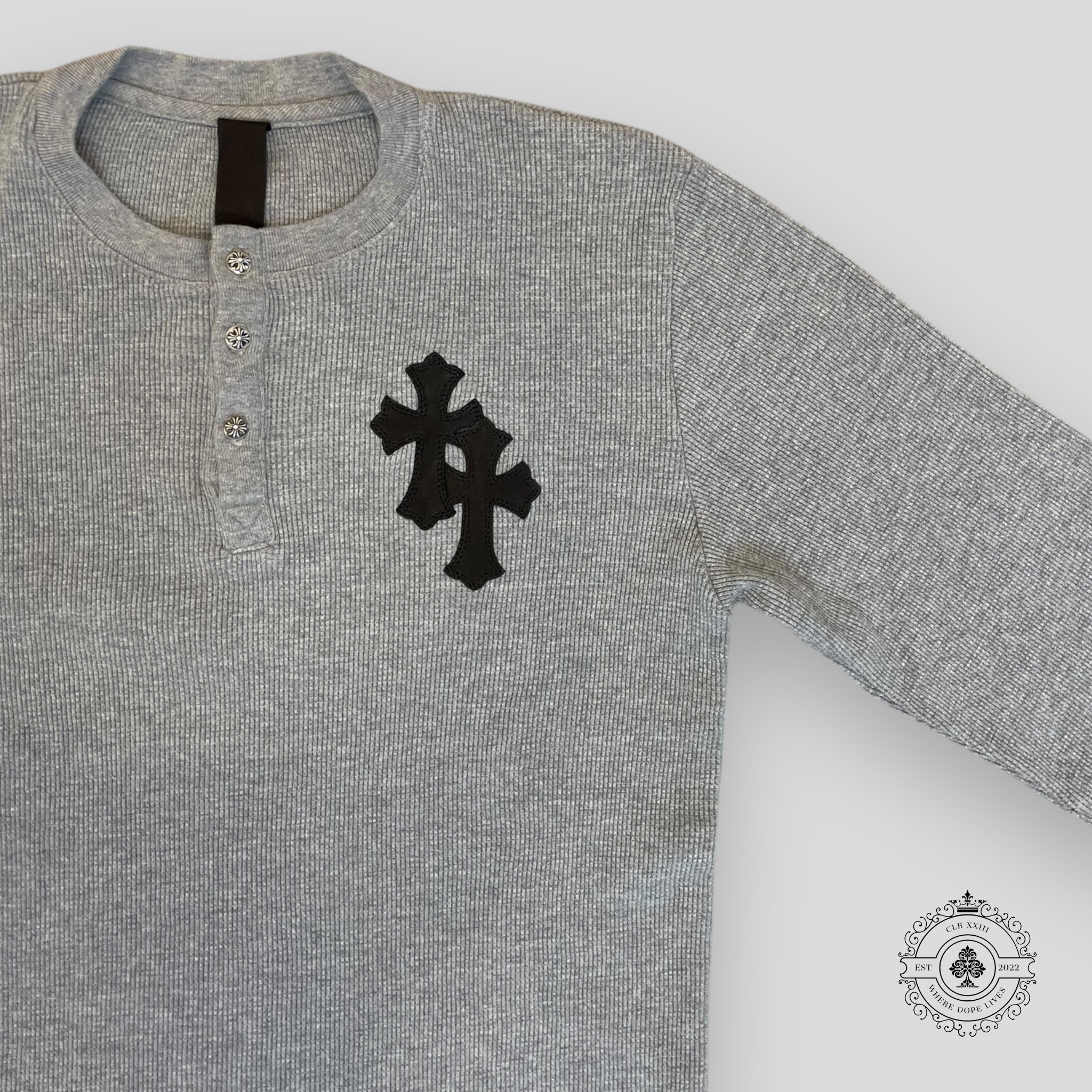 Pull thermique Chrome Hearts Paper Jam en gris chiné