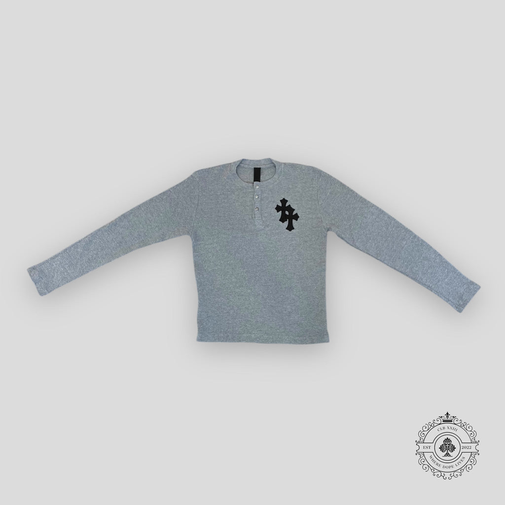 Pull thermique Chrome Hearts Paper Jam en gris chiné