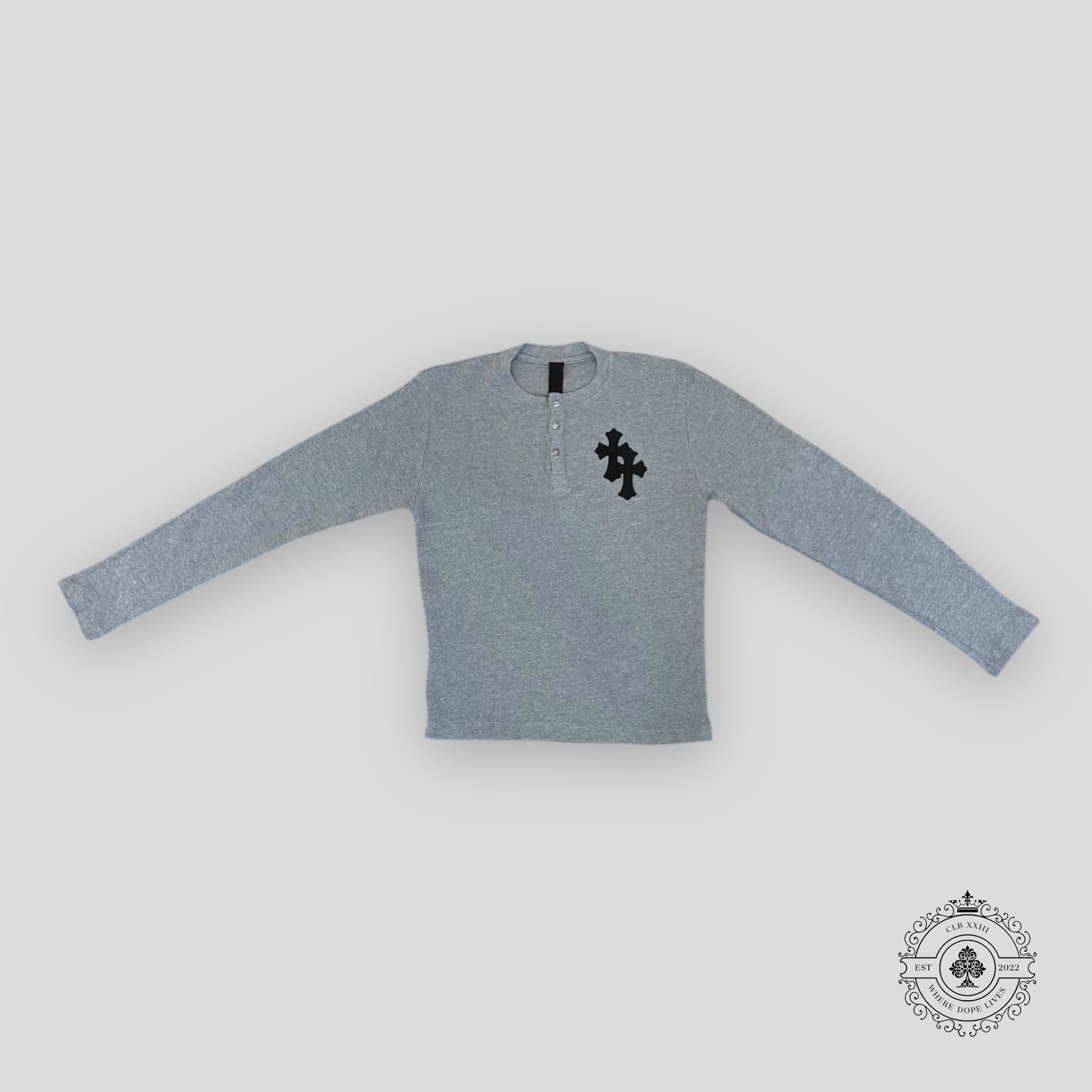 Pull thermique Chrome Hearts Paper Jam en gris chiné