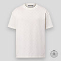T-shirt Louis Vuitton en coton fil coupé Monogram blanc laiteux