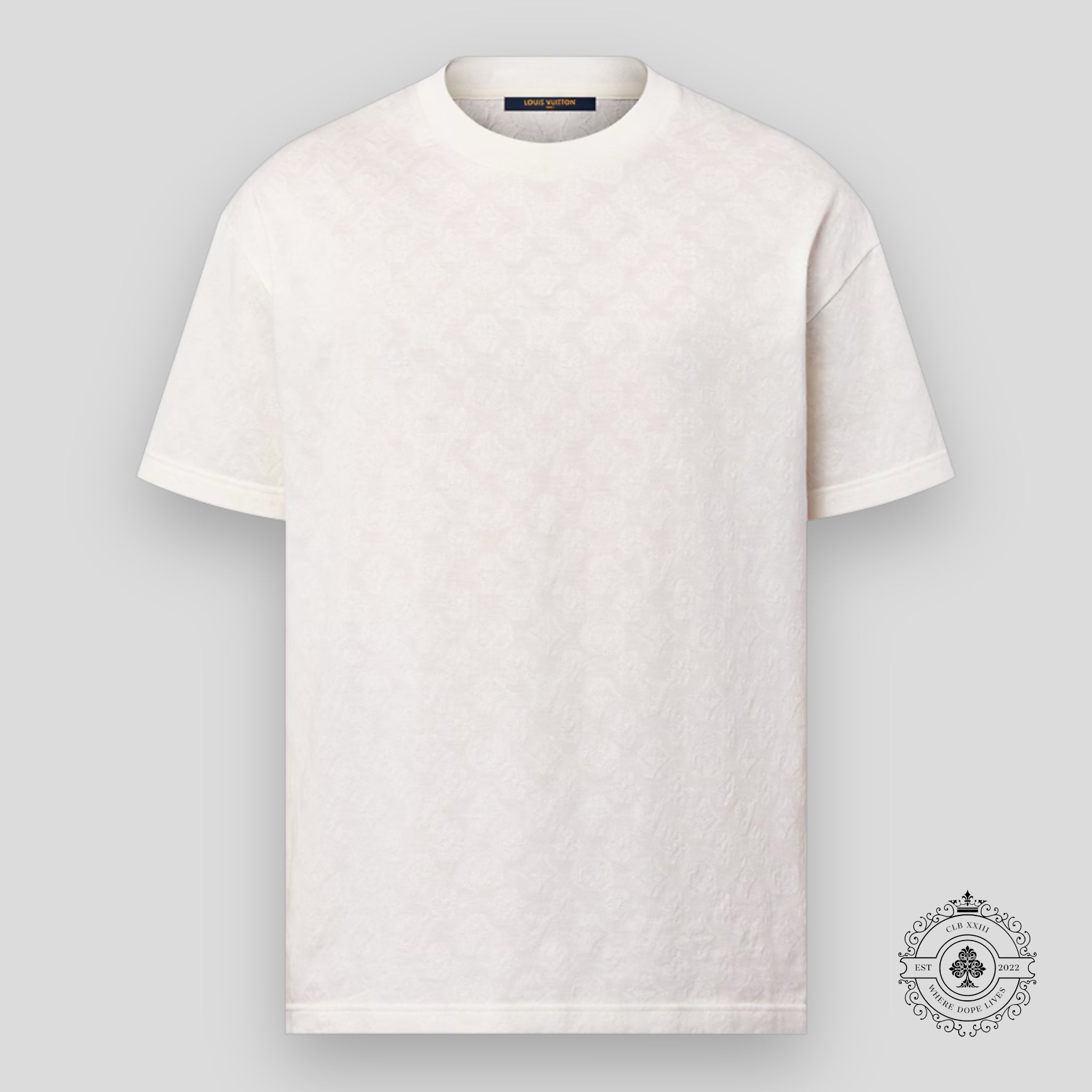 T-shirt Louis Vuitton en coton fil coupé Monogram blanc laiteux