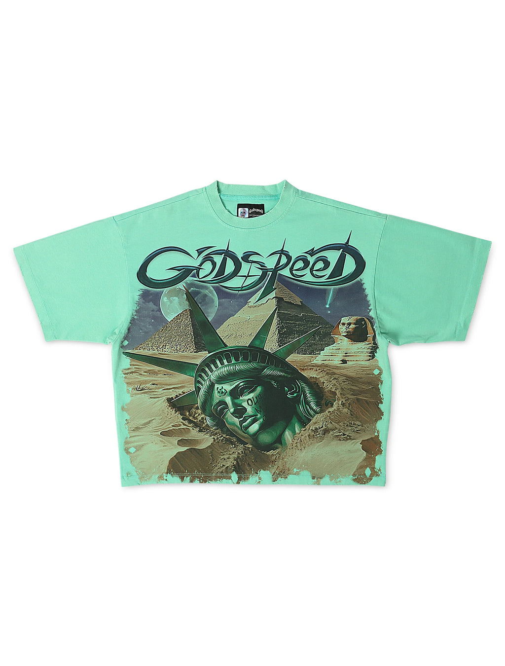 T-shirt ample « Godspeed Mother Cairo » – Sarcelle