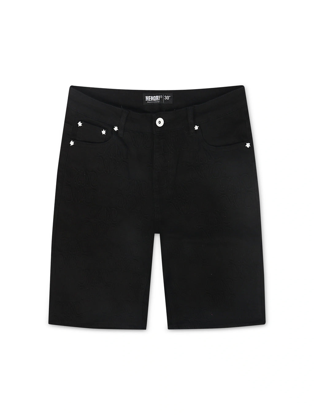 Short en jean à monogramme Memory Lane – Noir délavé