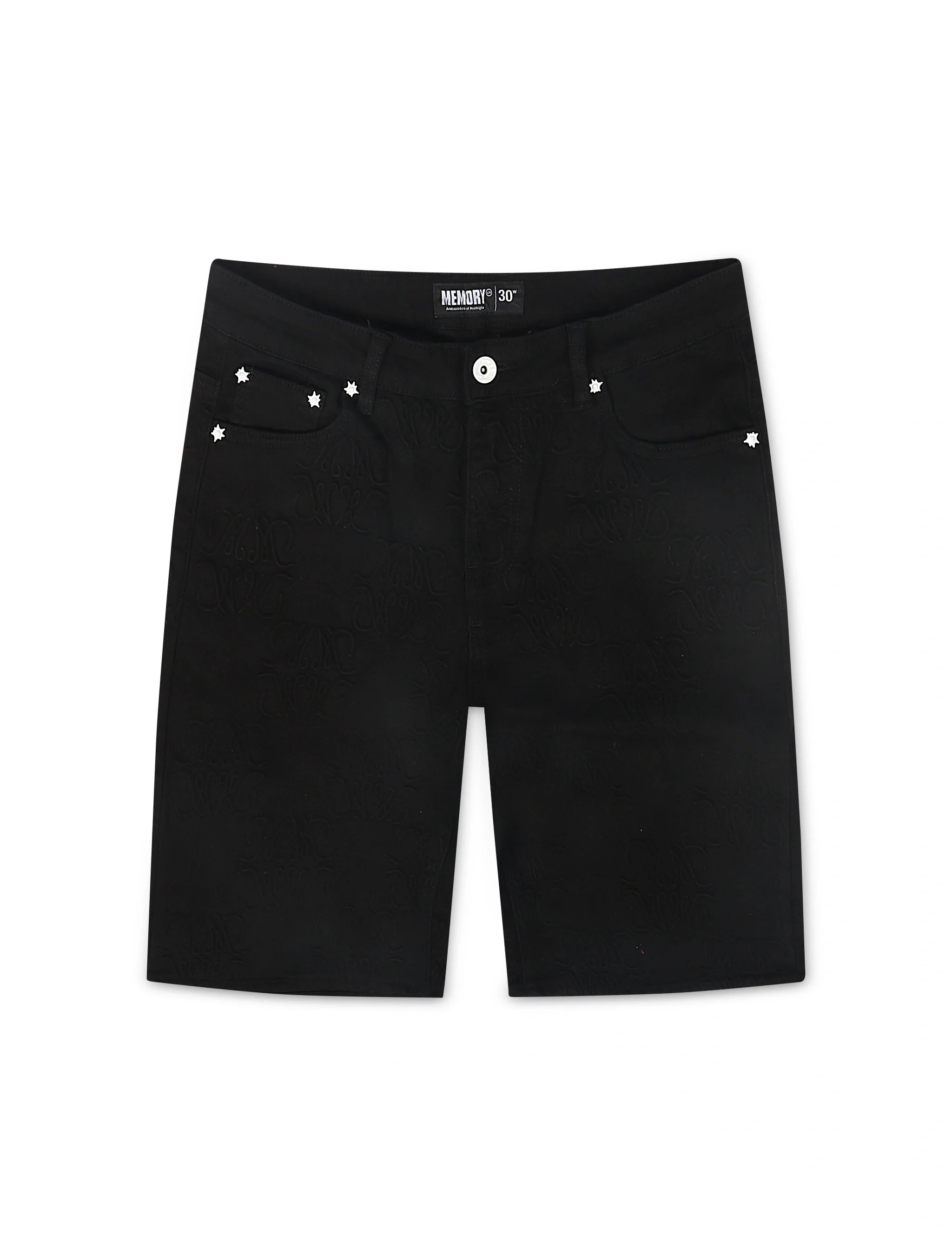 Short en jean à monogramme Memory Lane – Noir délavé