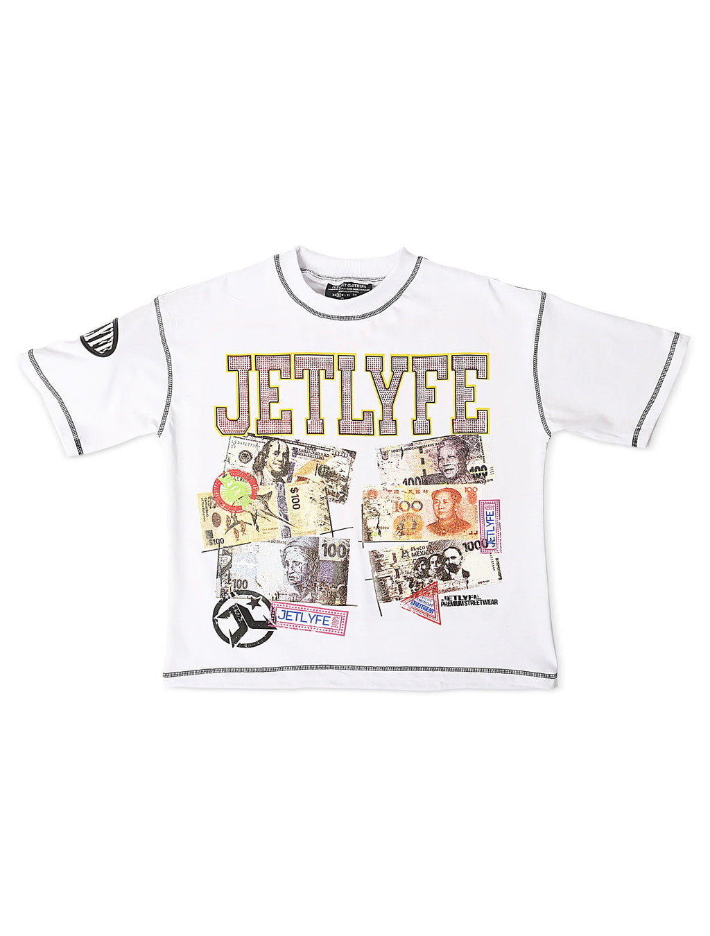T-shirt JetLyfe 99 Problems - Blanc