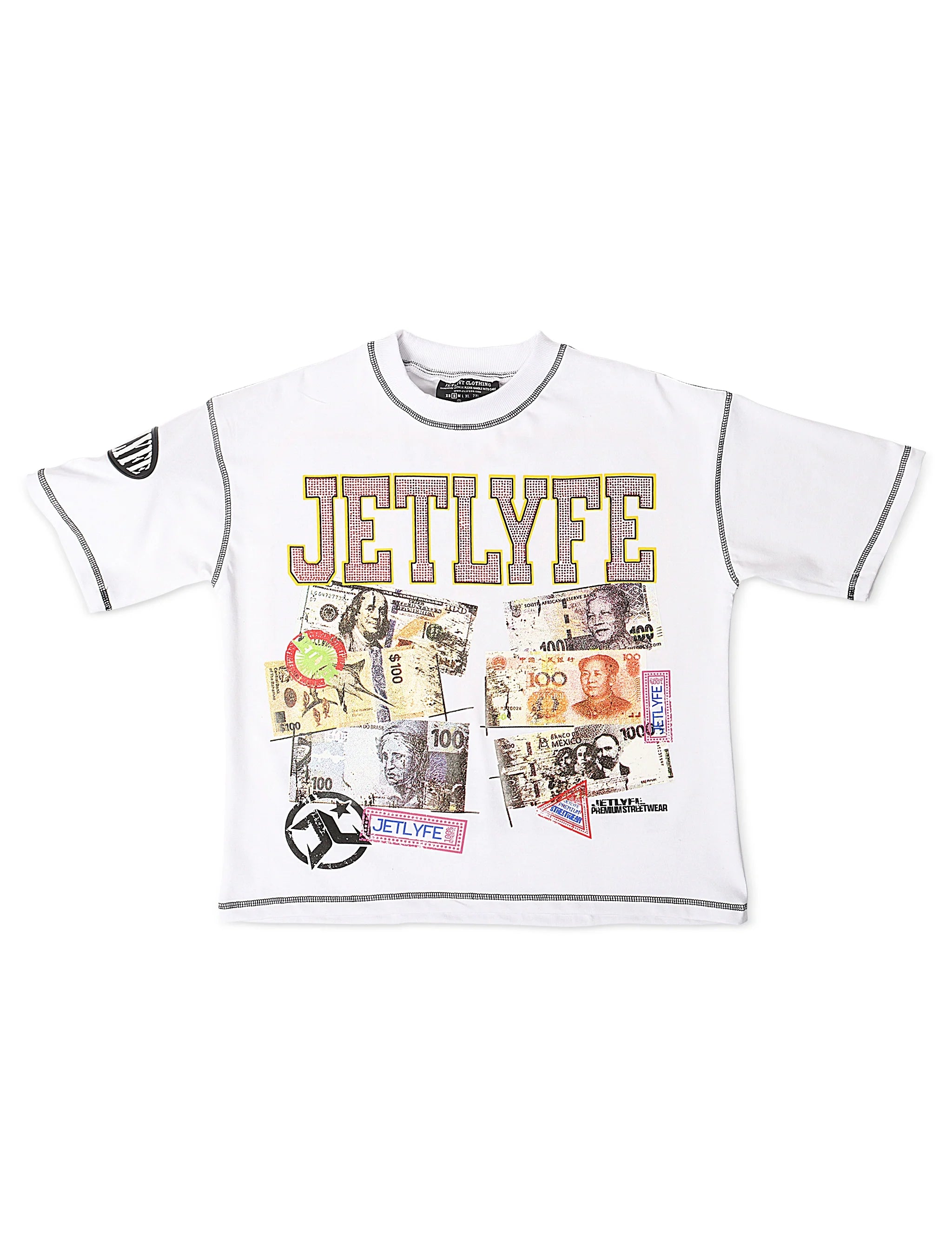 T-shirt JetLyfe 99 Problems - Blanc