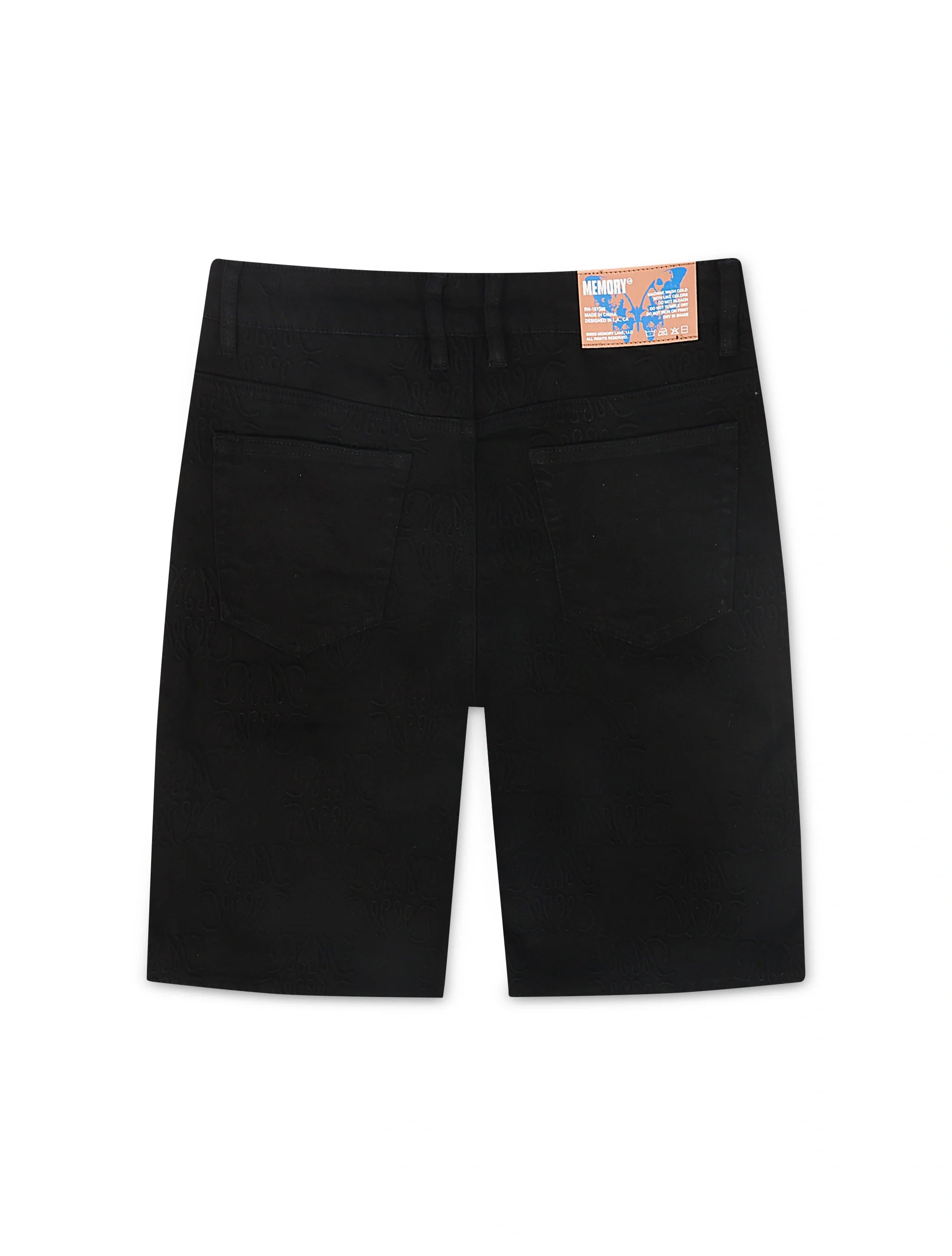 Short en jean à monogramme Memory Lane – Noir délavé