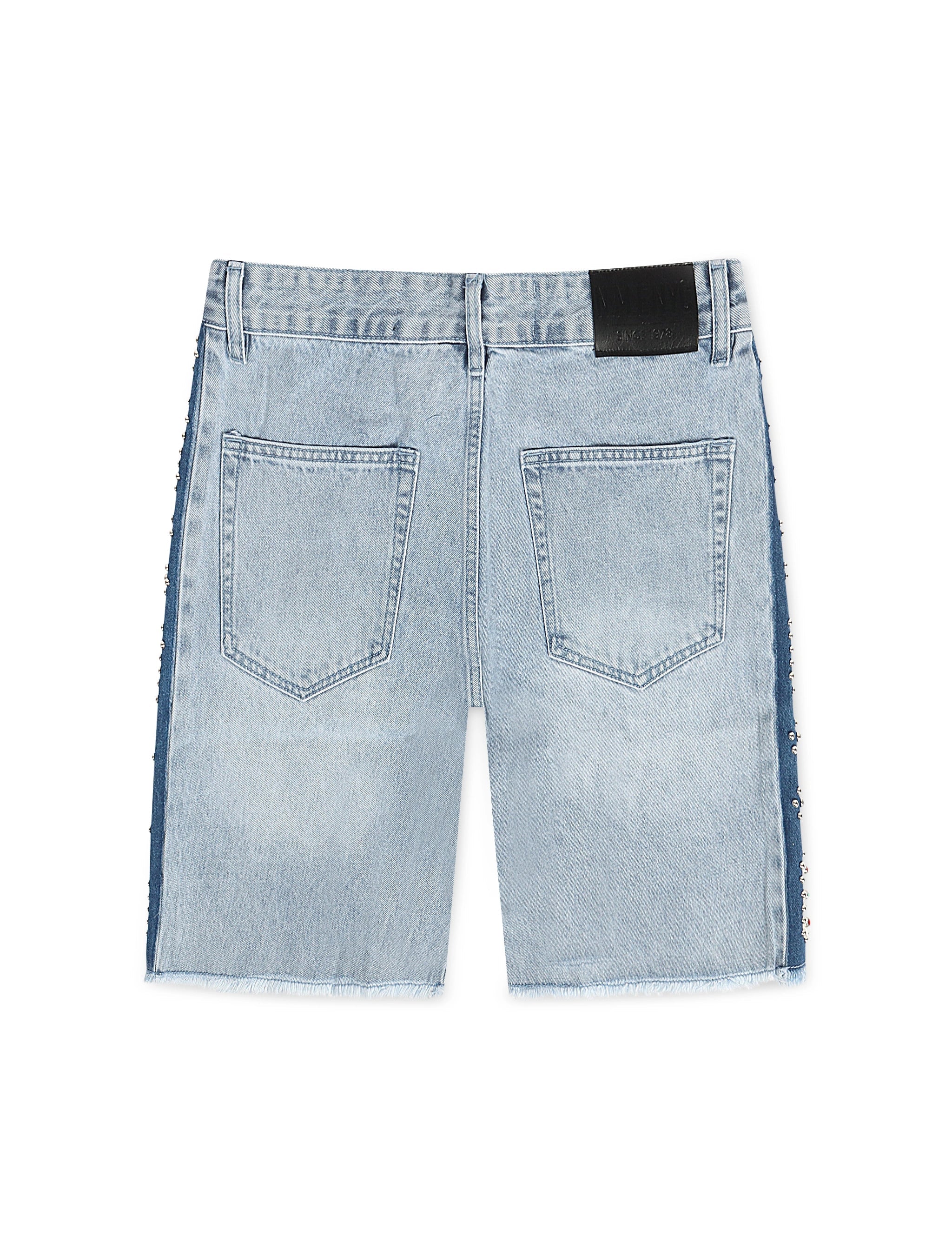 N.M.E NYC Enemy Army '97 Short en jean - Bleu délavé