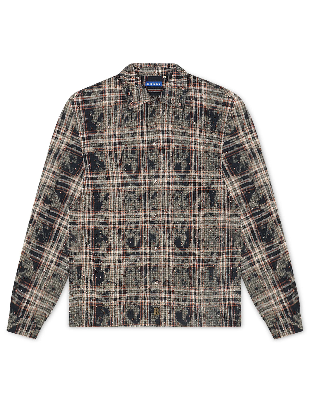 Chemise en flanelle ornée de strass Rebel Denim - Marine