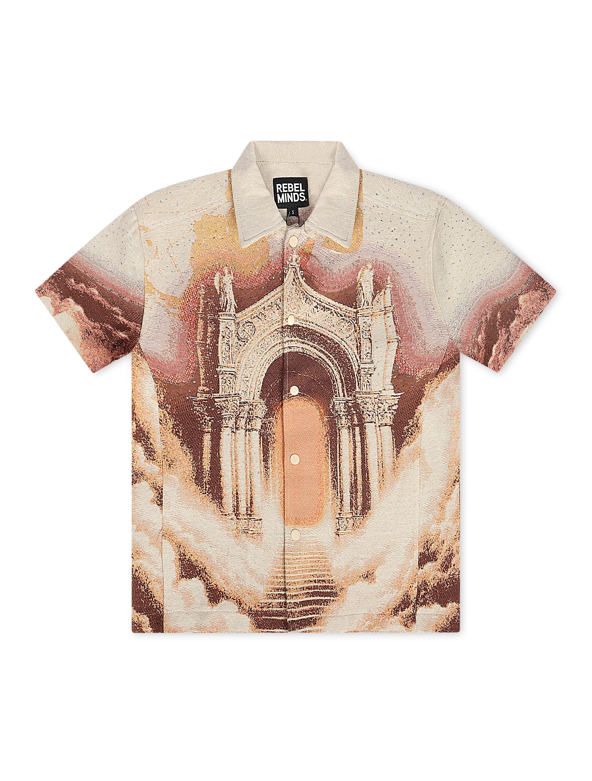 Chemise boutonnée Rebel Minds Paradise en tapisserie - Kaki