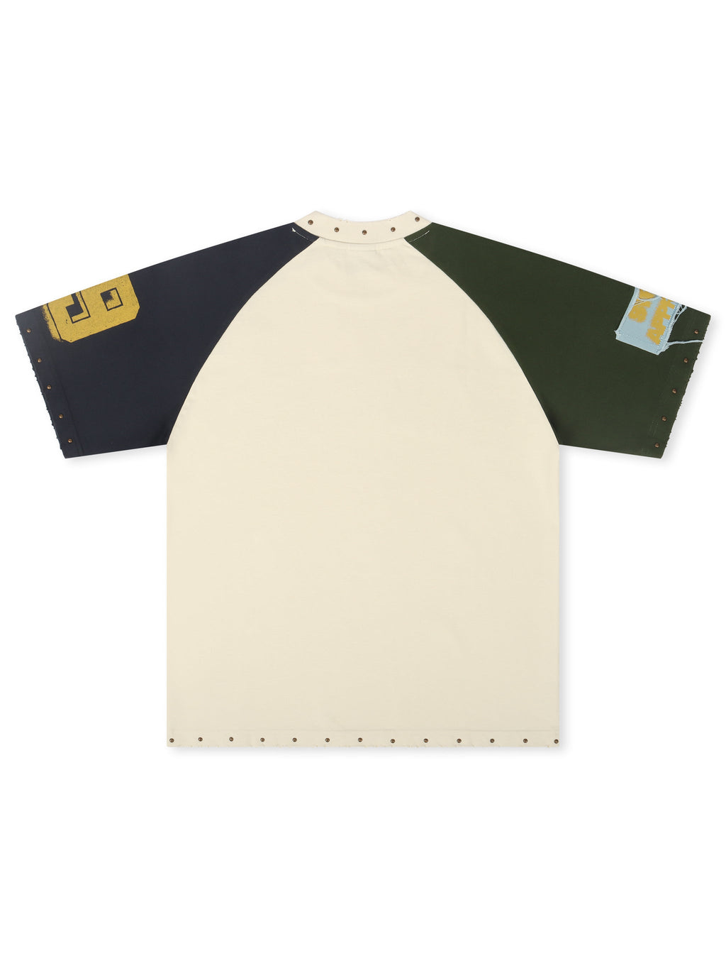 T-shirt Color Block Homologué - Crème