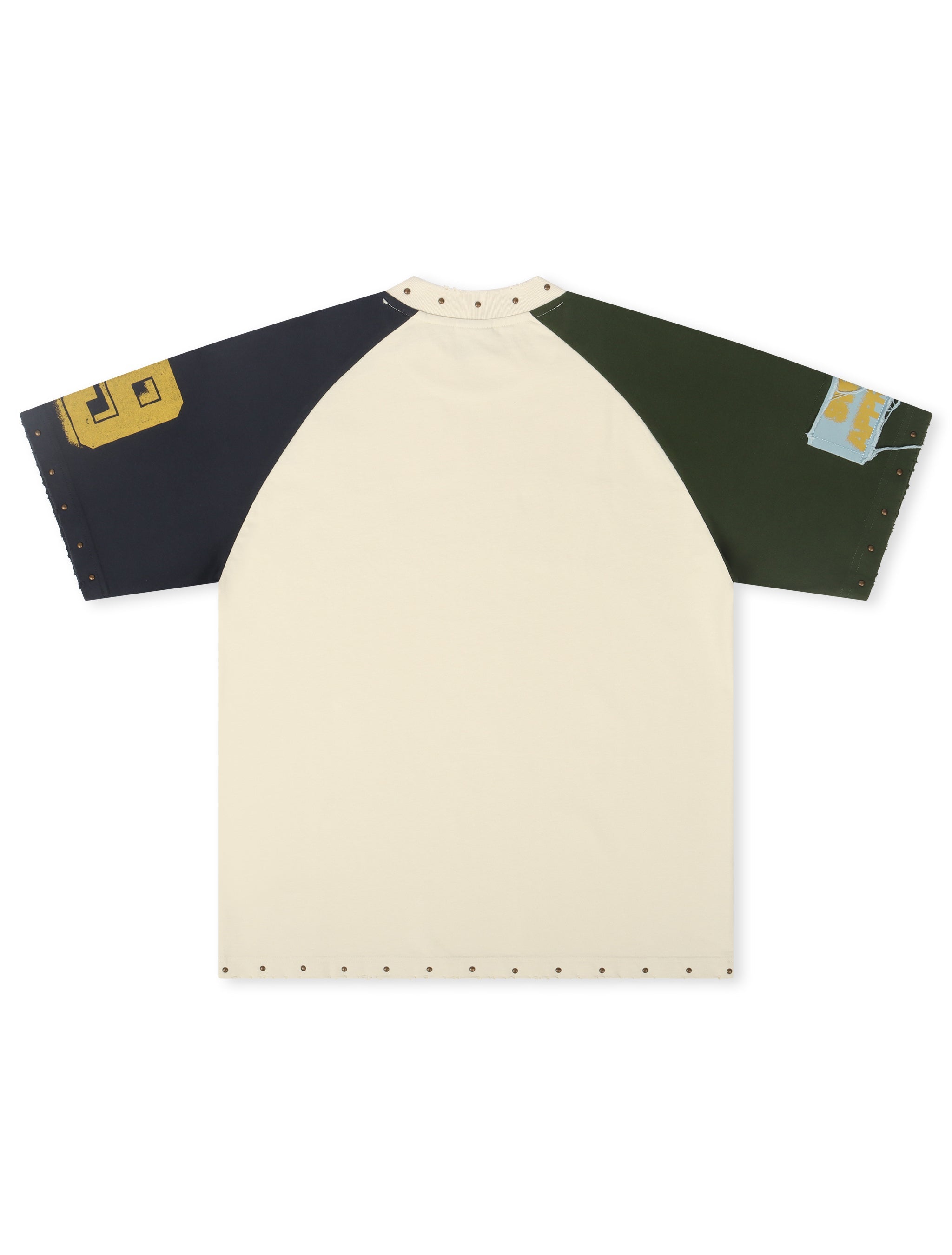 T-shirt Color Block Homologué - Crème