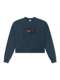 Haut ras du cou court en polaire Nike Phoenix pour femme - Marine armée