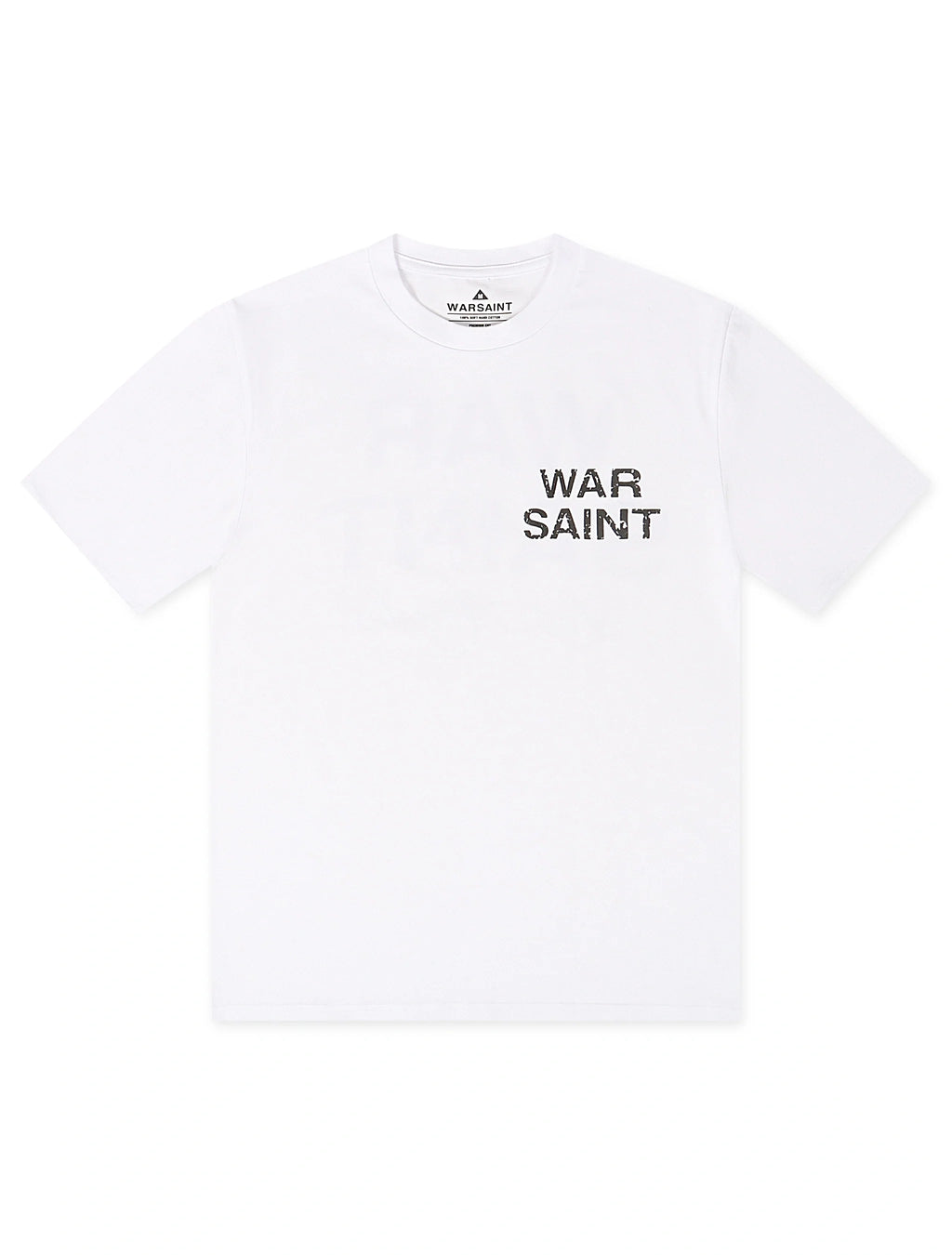 T-shirt Warsaint LA avec inscription – Blanc/Noir