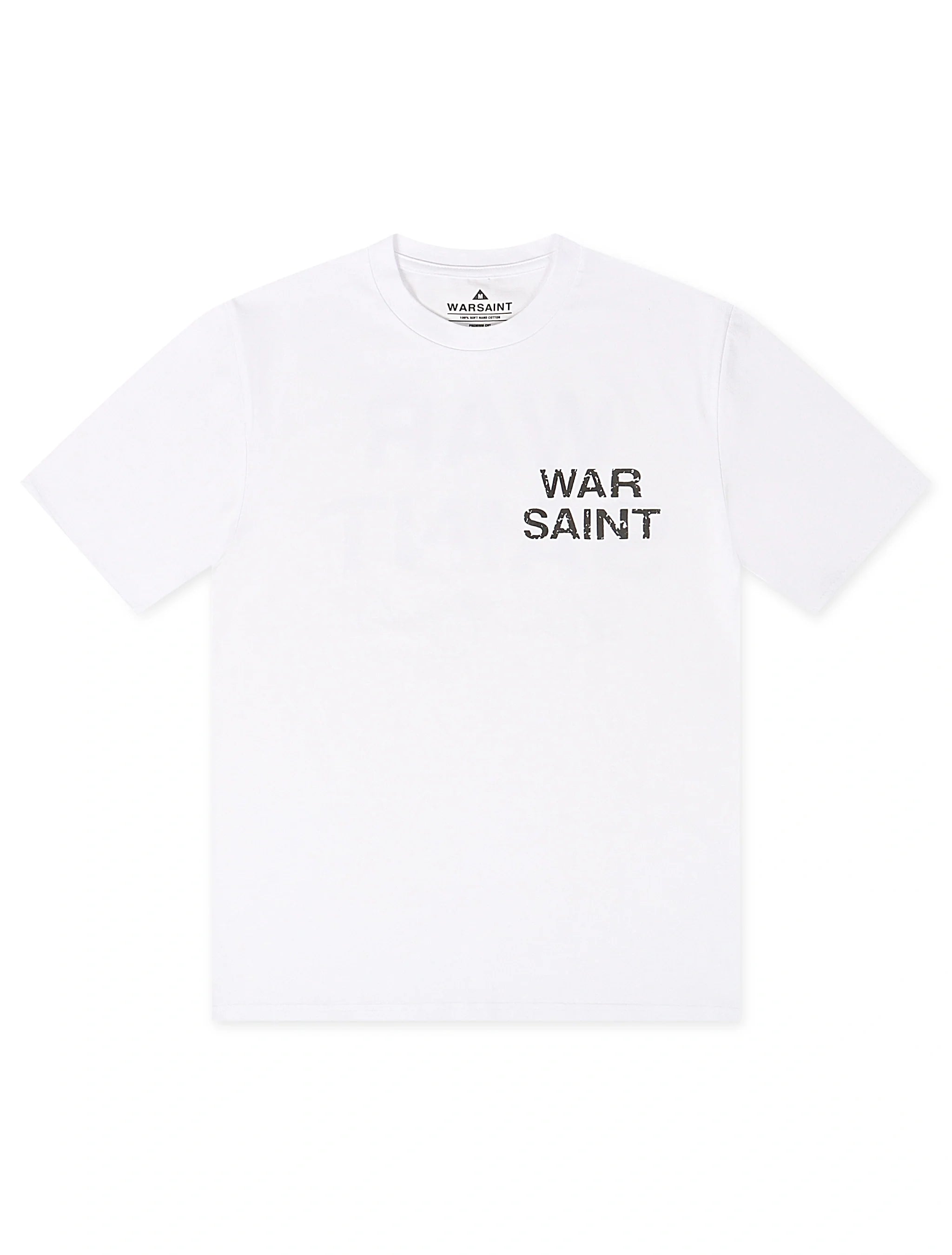 T-shirt Warsaint LA avec inscription – Blanc/Noir