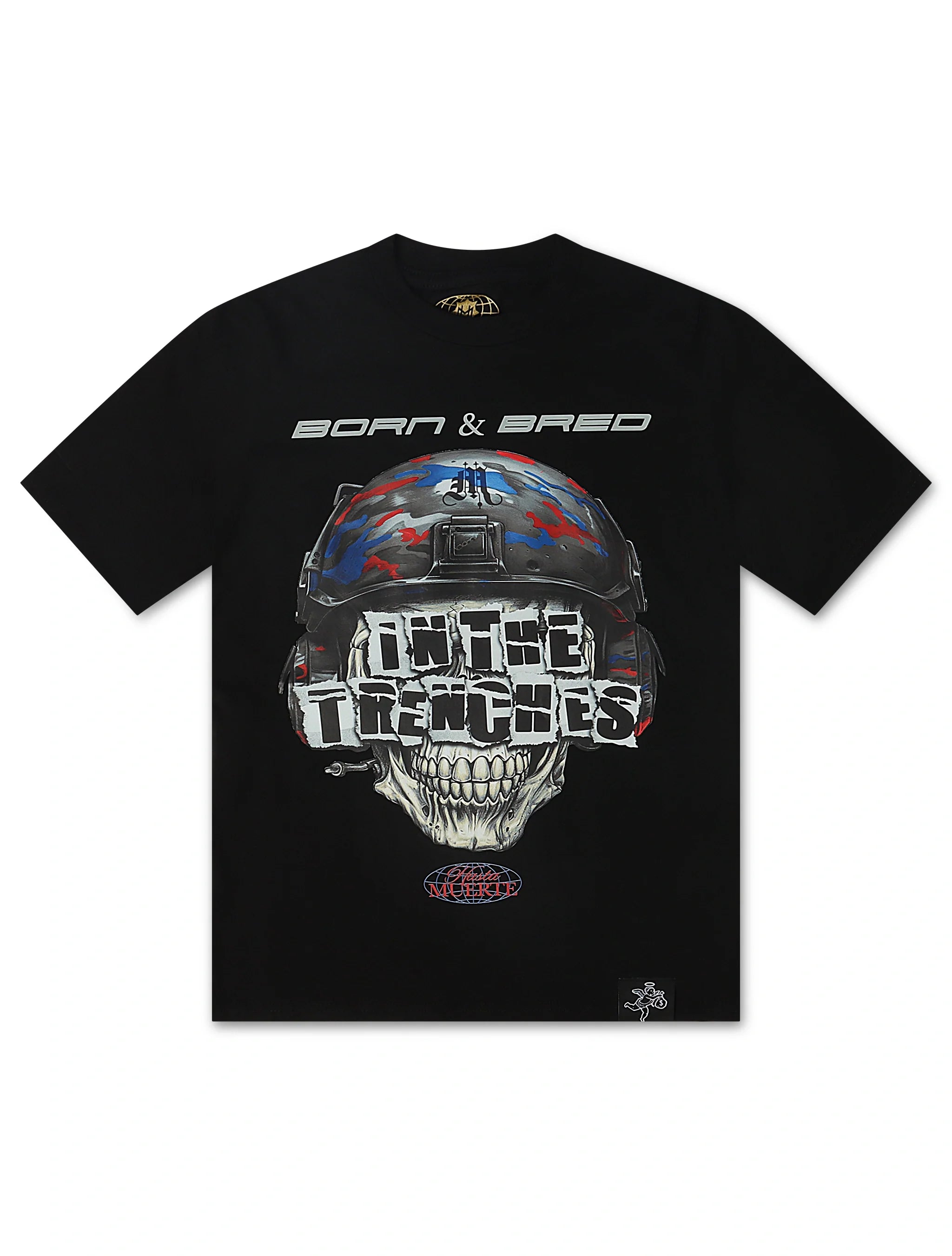 T-shirt Hasta Muerte AJ4 Trench Skull - Noir