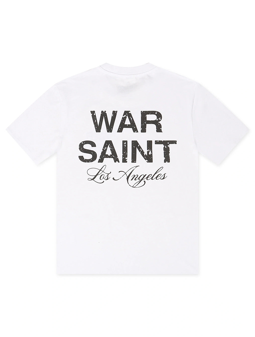 T-shirt Warsaint LA avec inscription – Blanc/Noir